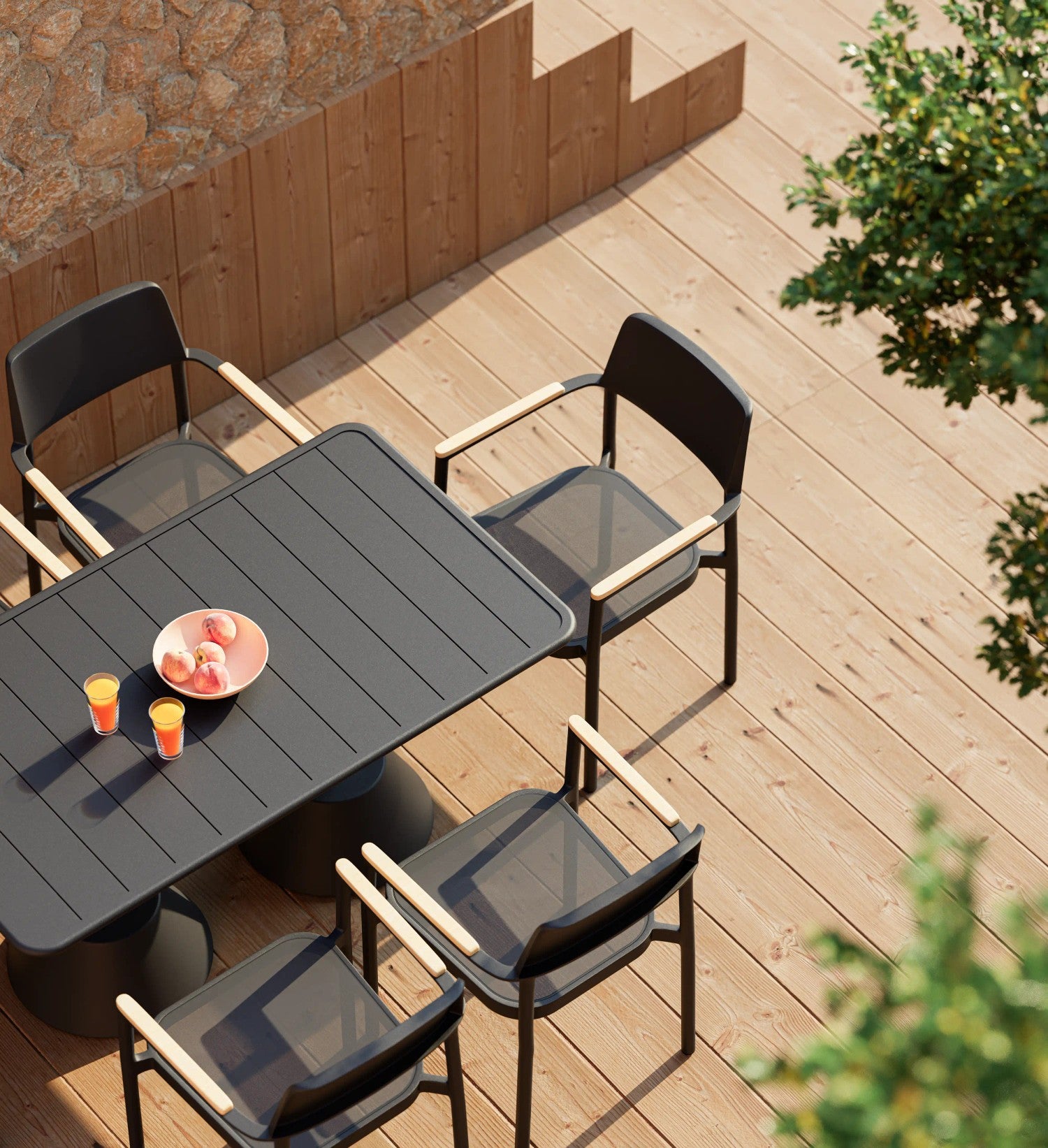 Alora Teak Alüminyum İroko Sandalye Antrasit