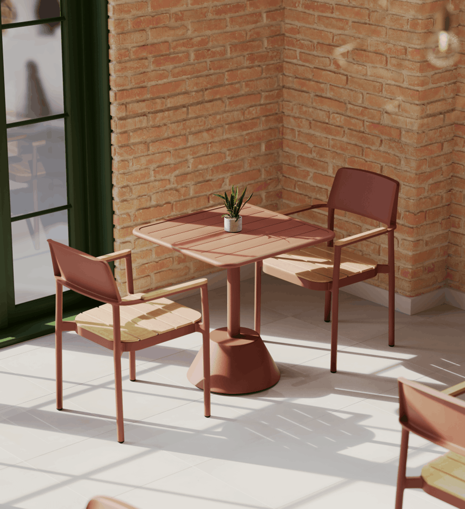 Alora Teak Alüminyum İroko Sandalye Terakota