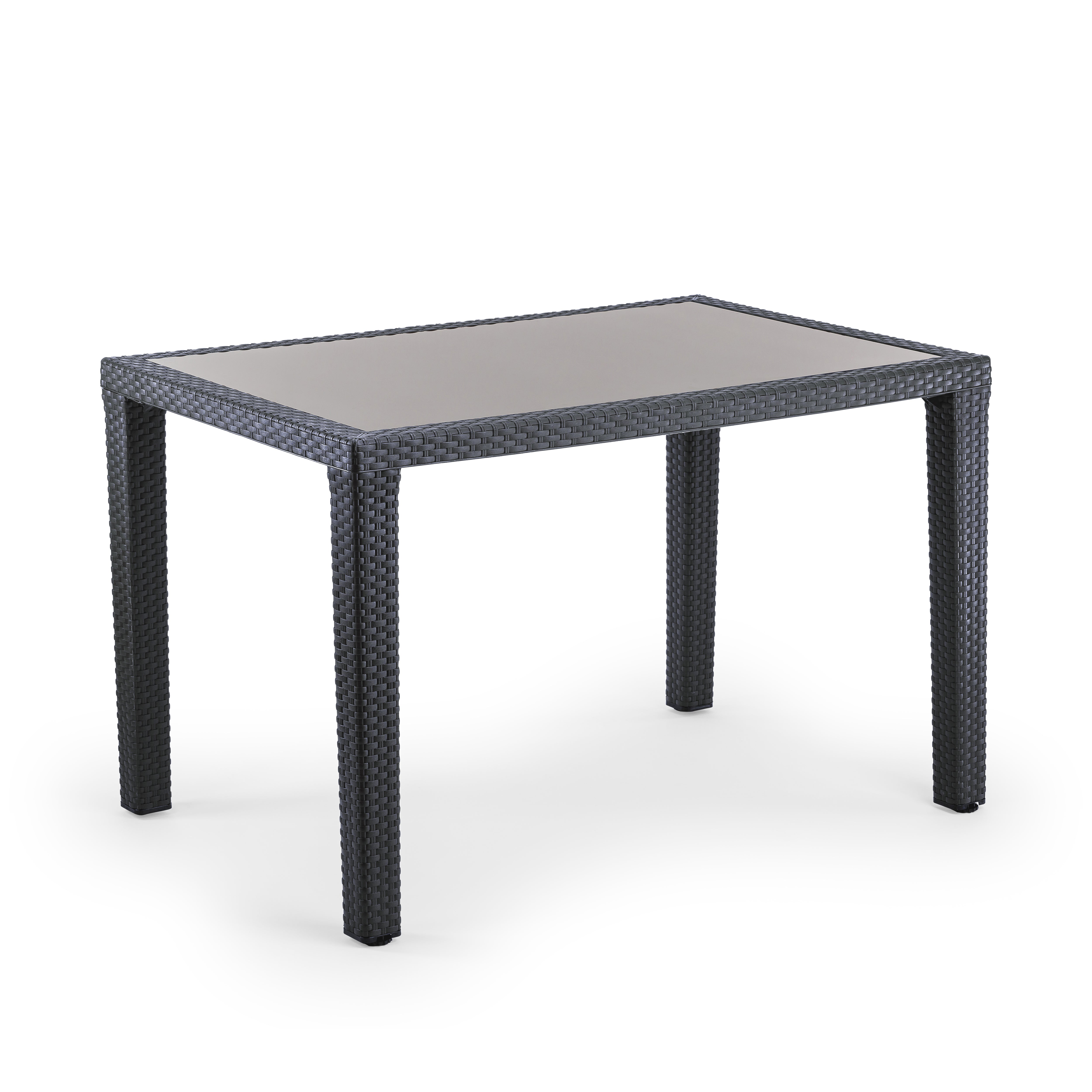 Antares Rattan Görünümlü Dikdörtgen Polipropilen Masa Antrasit