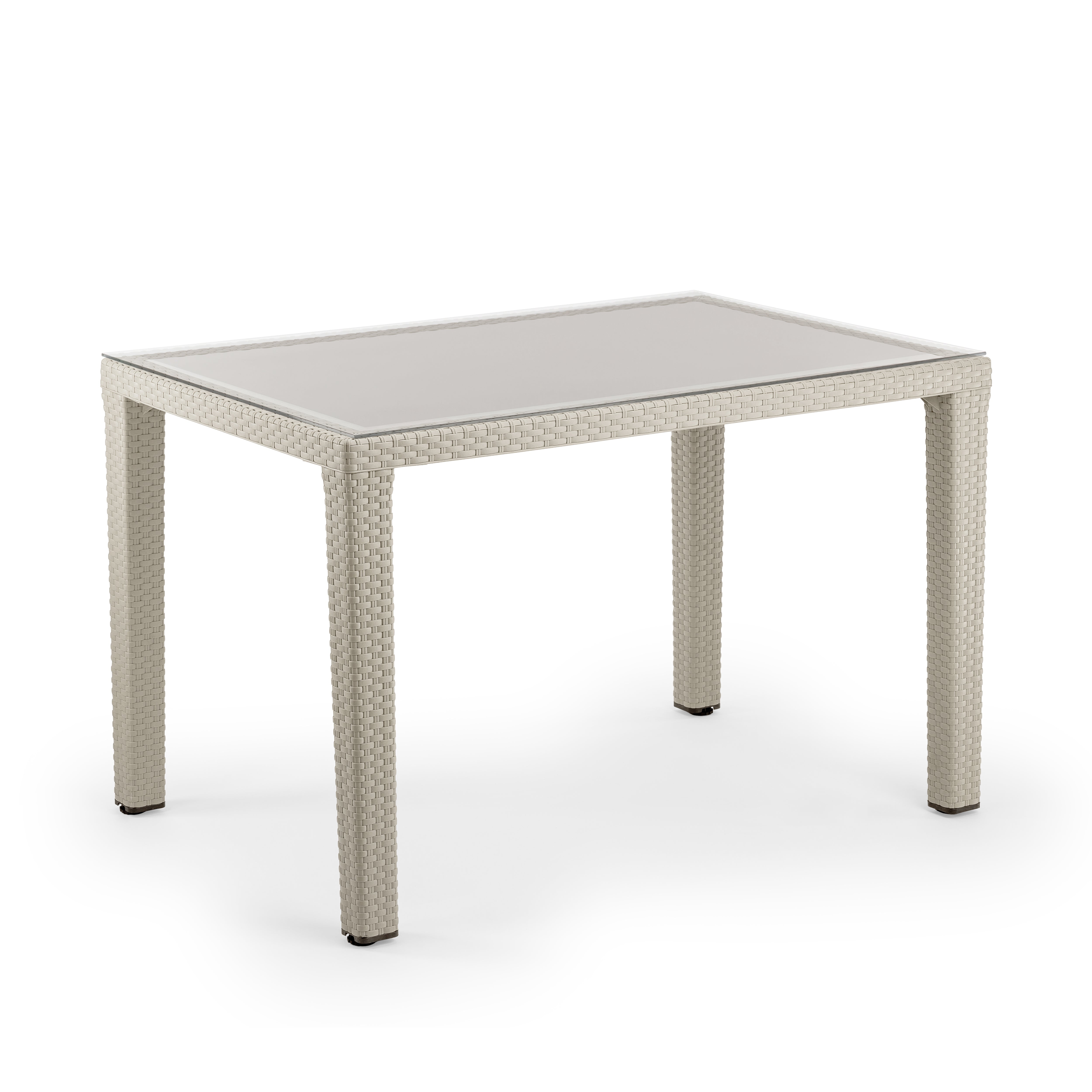 Antares Rattan Görünümlü Dikdörtgen Polipropilen Masa Bej