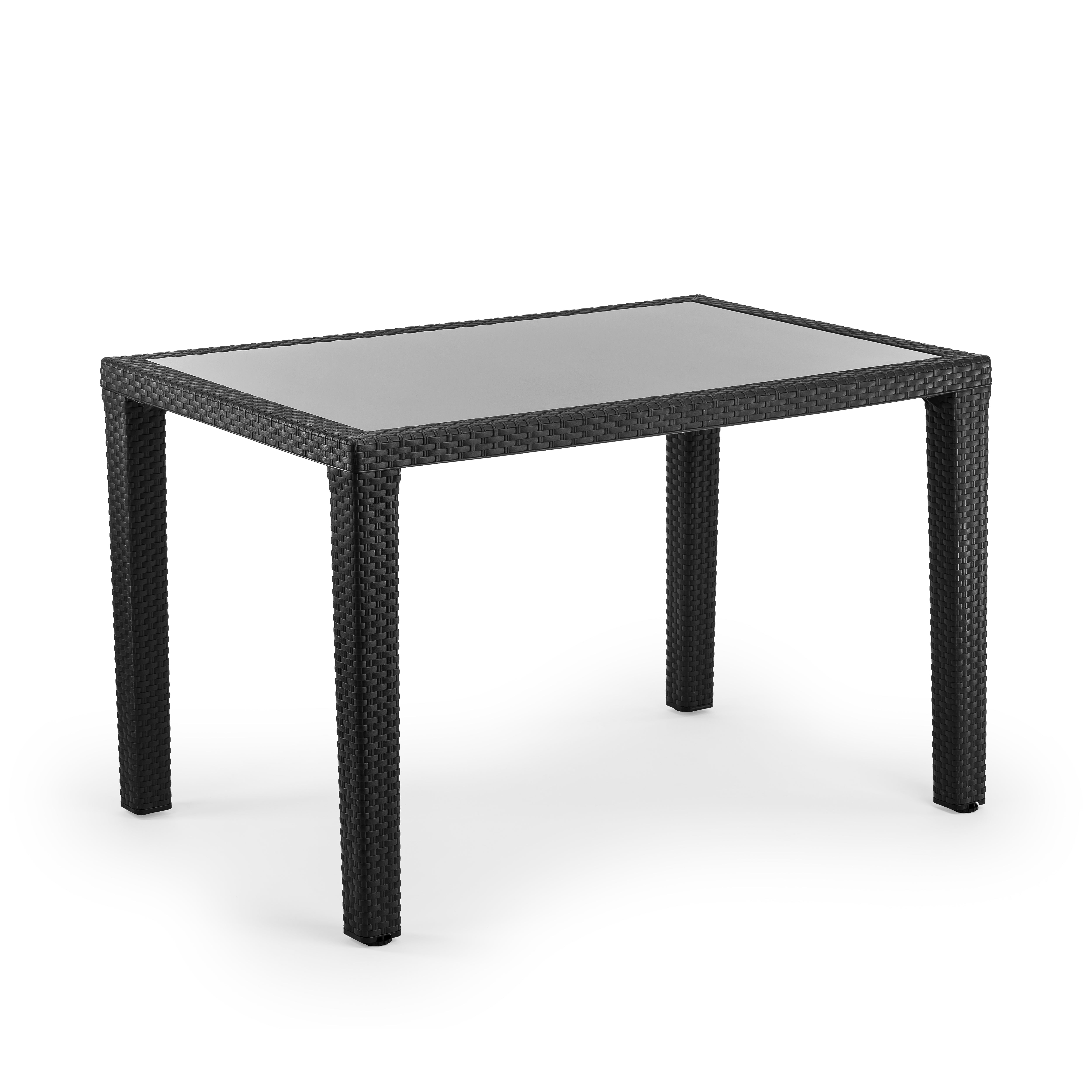 Antares Rattan Görünümlü Dikdörtgen Polipropilen Masa Siyah
