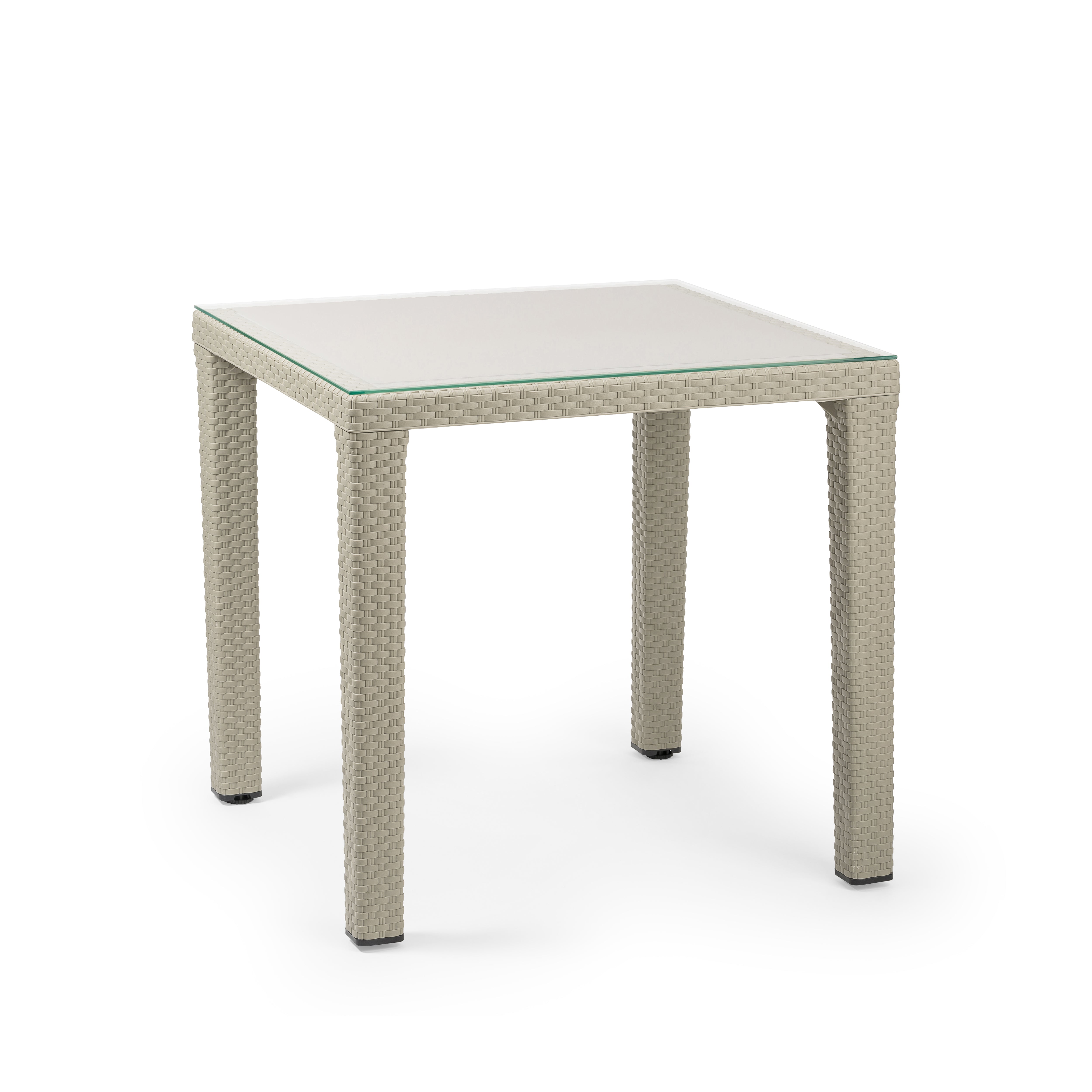 Antares Rattan Görünümlü Kare Polipropilen Masa Bej