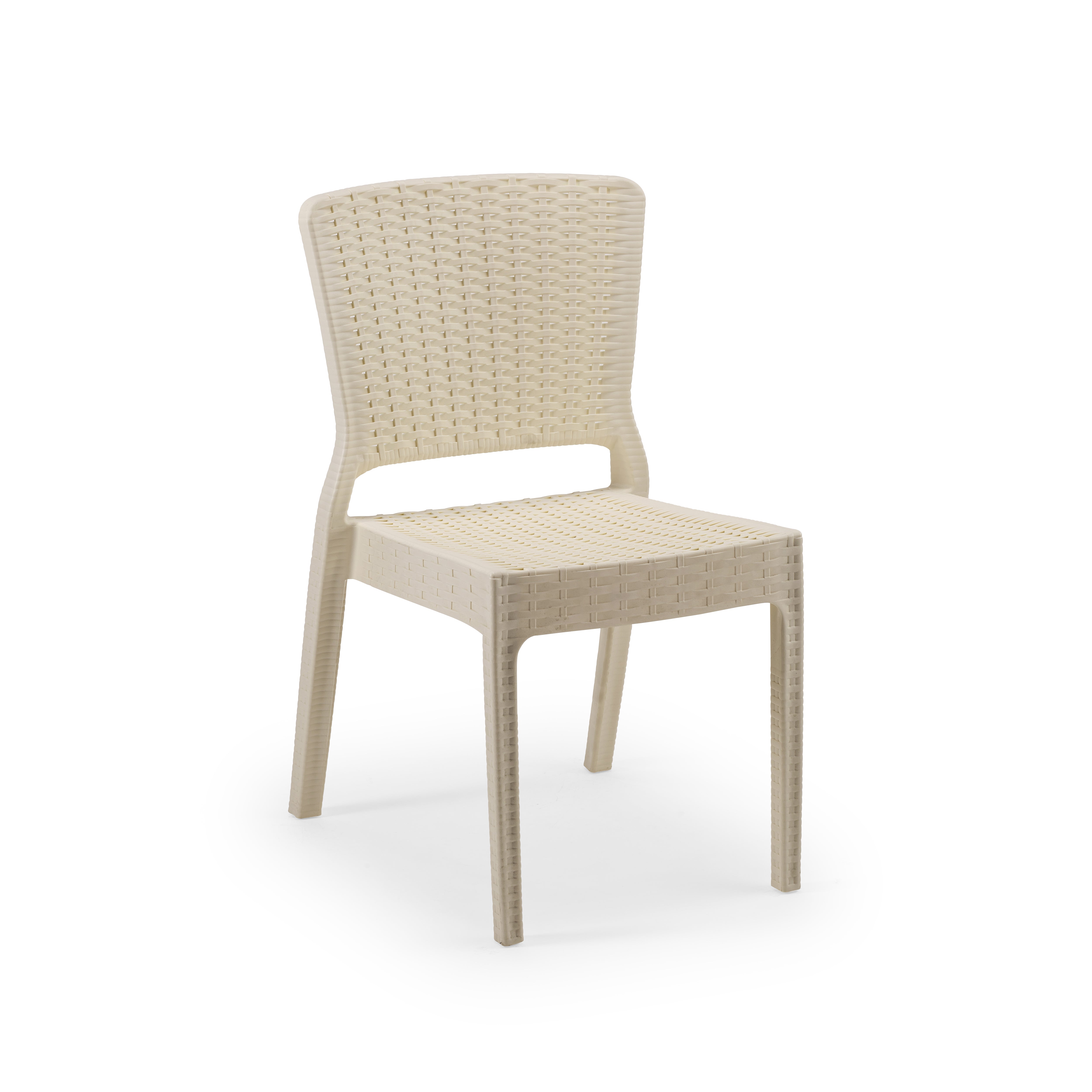 Antares Rattan Görünümlü Polipropilen Sandalye Bej