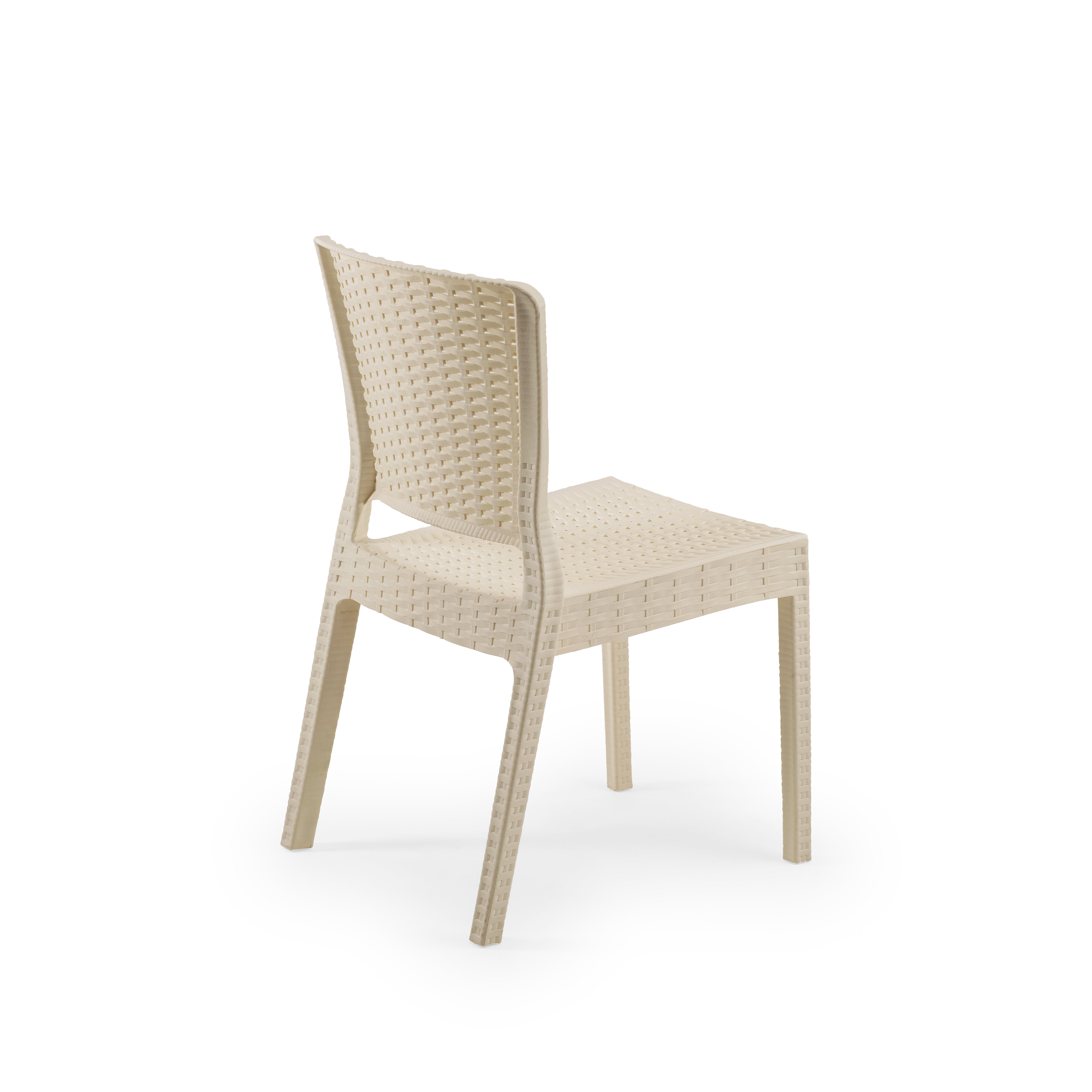 Antares Rattan Görünümlü Polipropilen Sandalye Bej