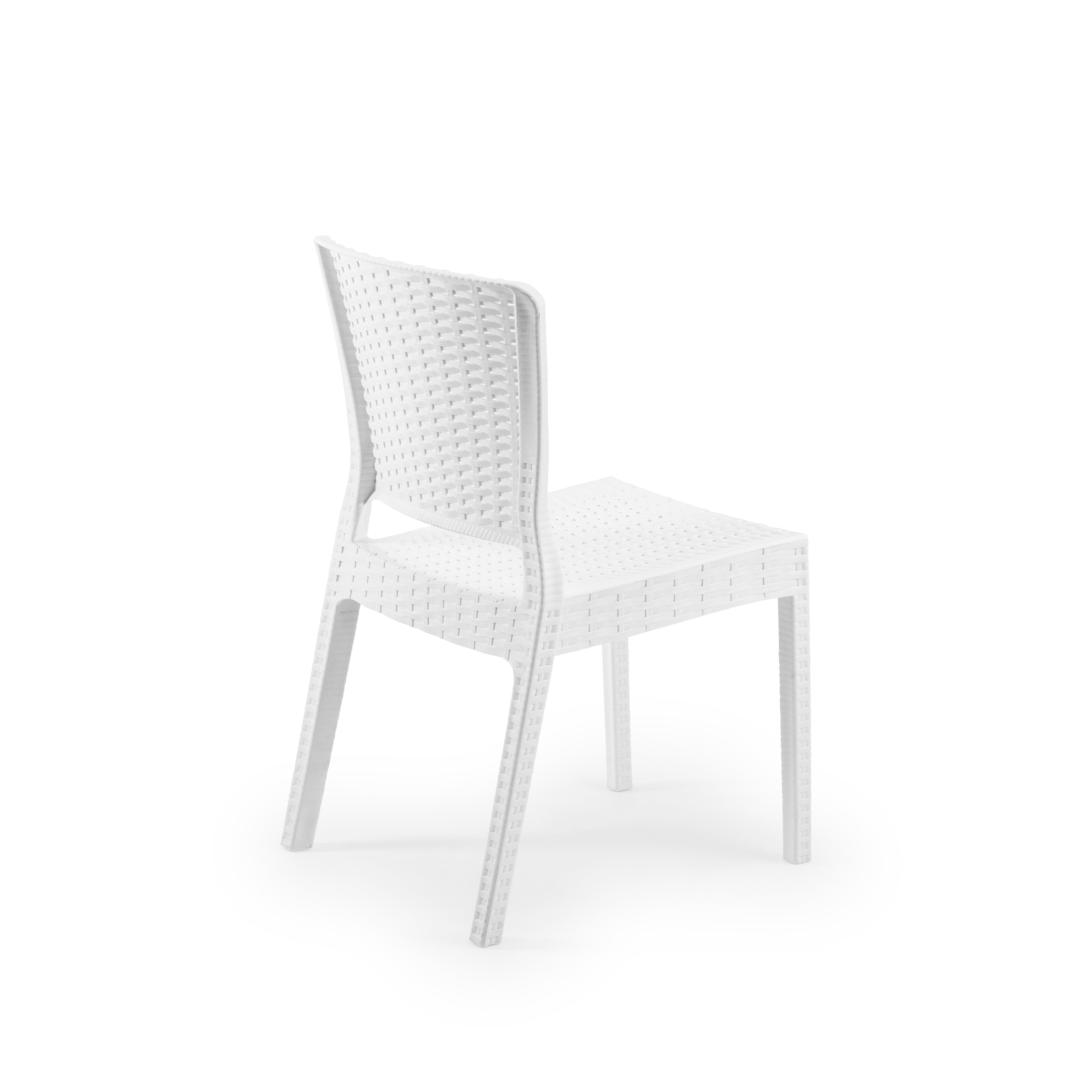 Antares Rattan Görünümlü Polipropilen Sandalye Beyaz