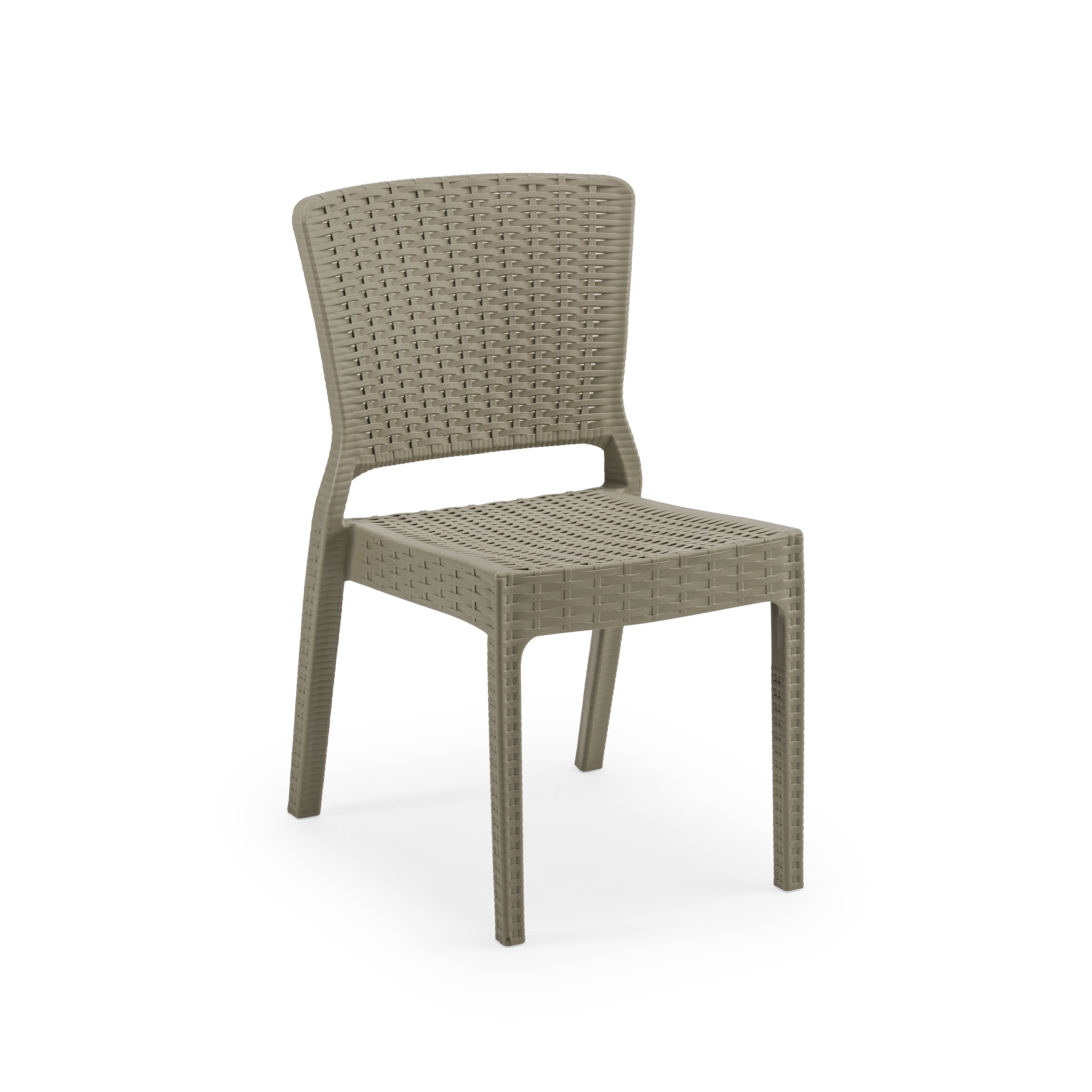 Antares Rattan Görünümlü Polipropilen Sandalye Vizon