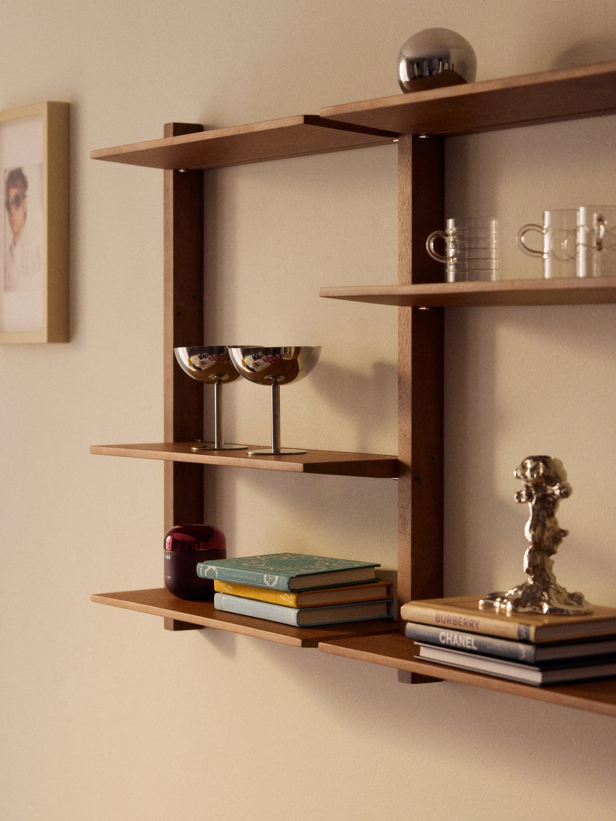 Kofa Ahşap Duvar Kitaplık Meşe