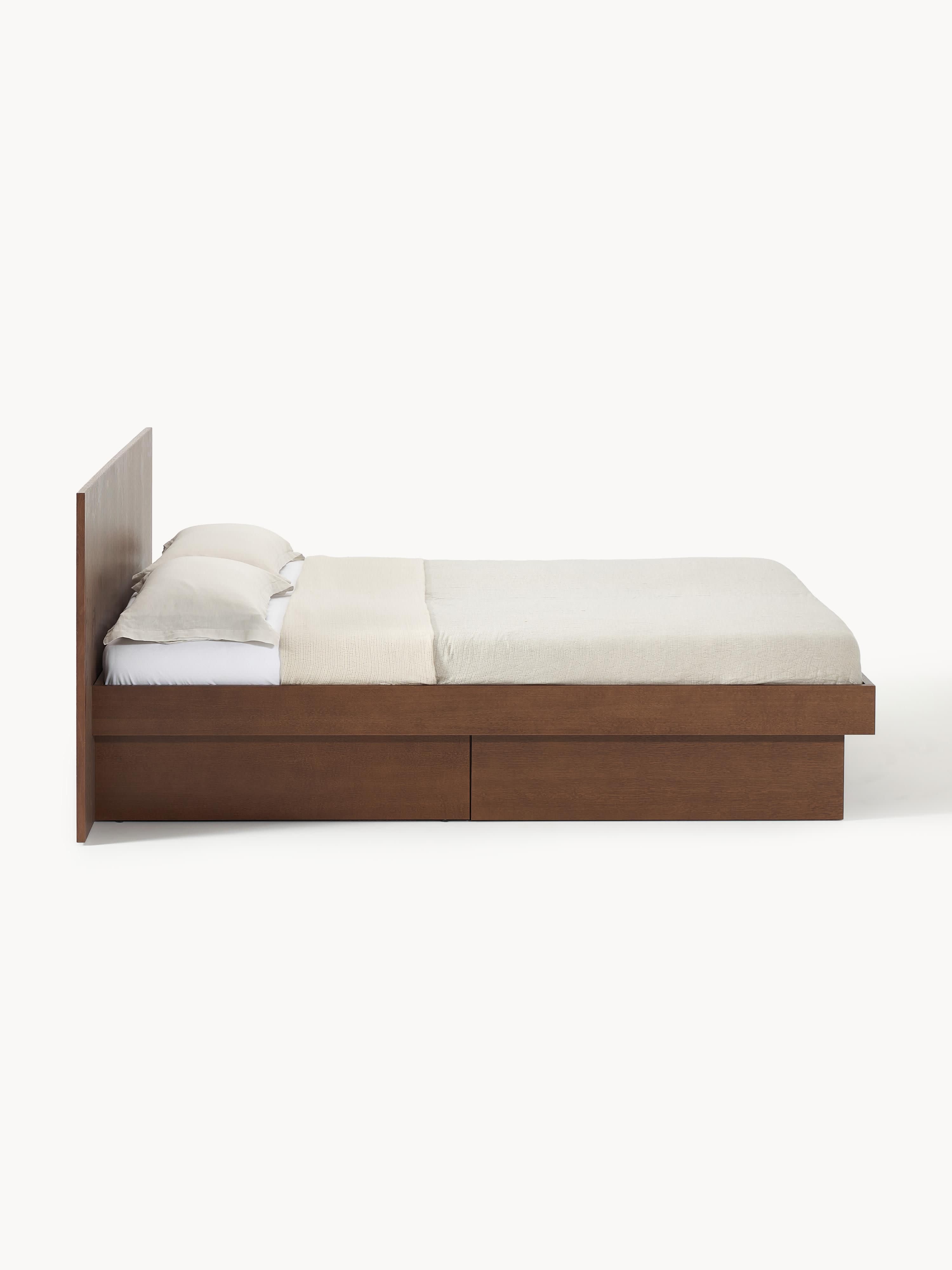 Line Çift Kişilik Ahşap Karyola Ceviz