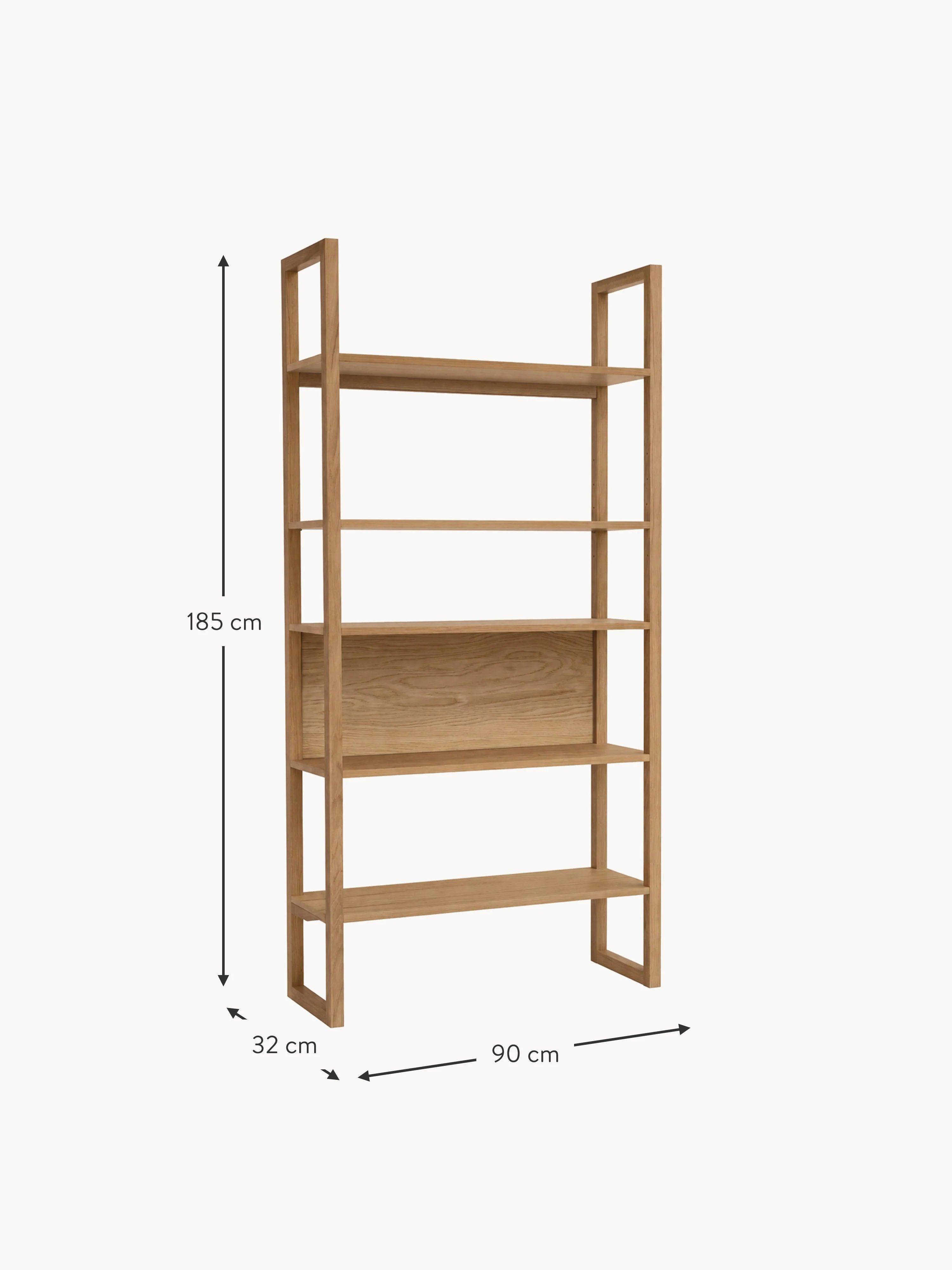 Loft Ahşap Kitaplık Meşe