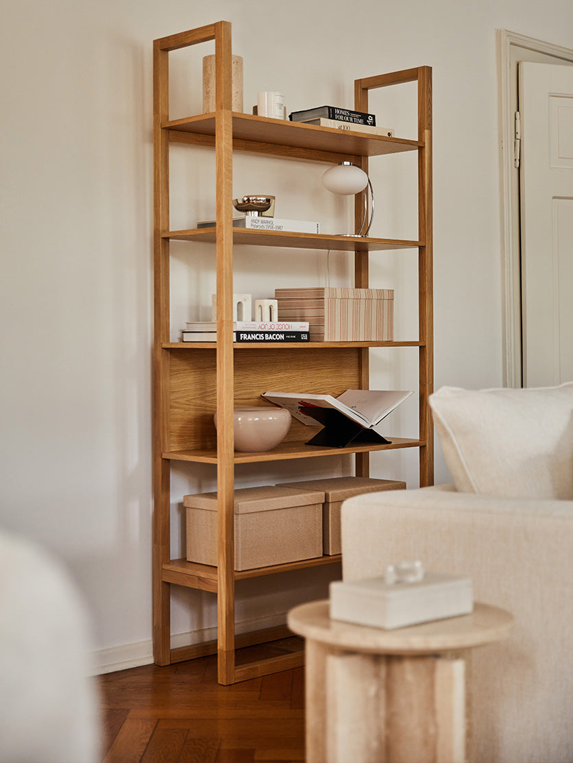 Loft Ahşap Kitaplık Meşe