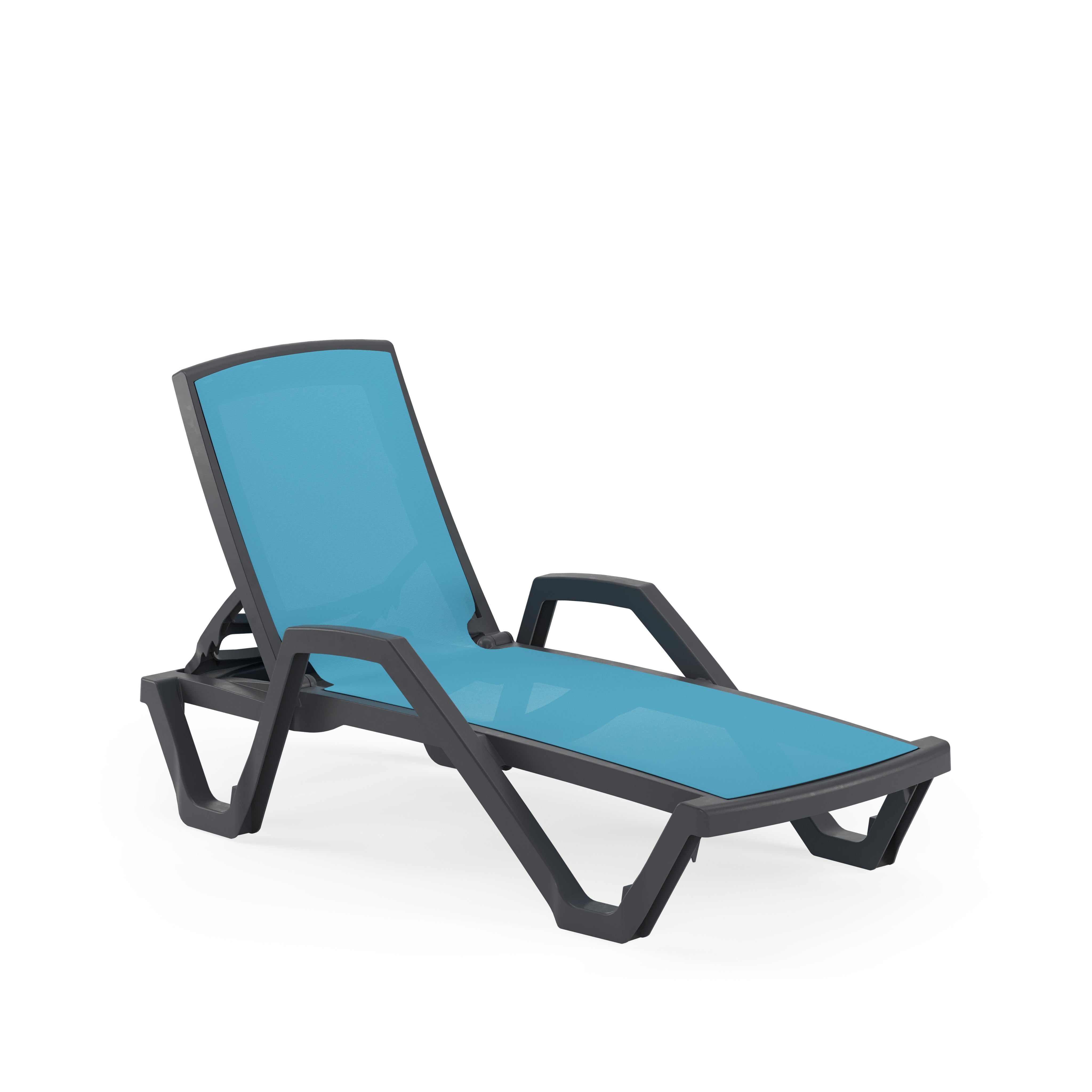 Mare Kollu Polipropilen Şezlong Antrasit Turkuaz