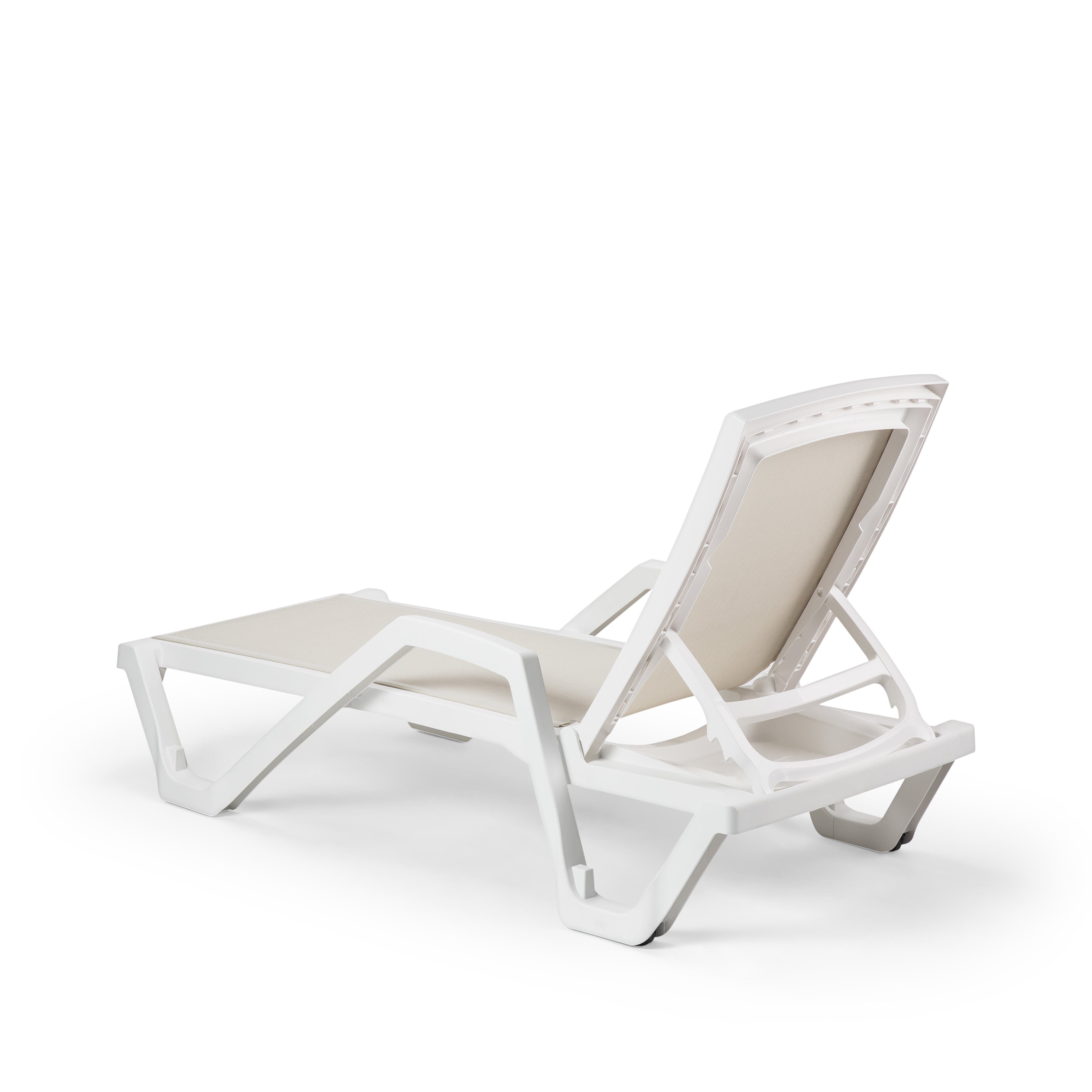 Mare Kollu Polipropilen Şezlong Beyaz Bej Kahve