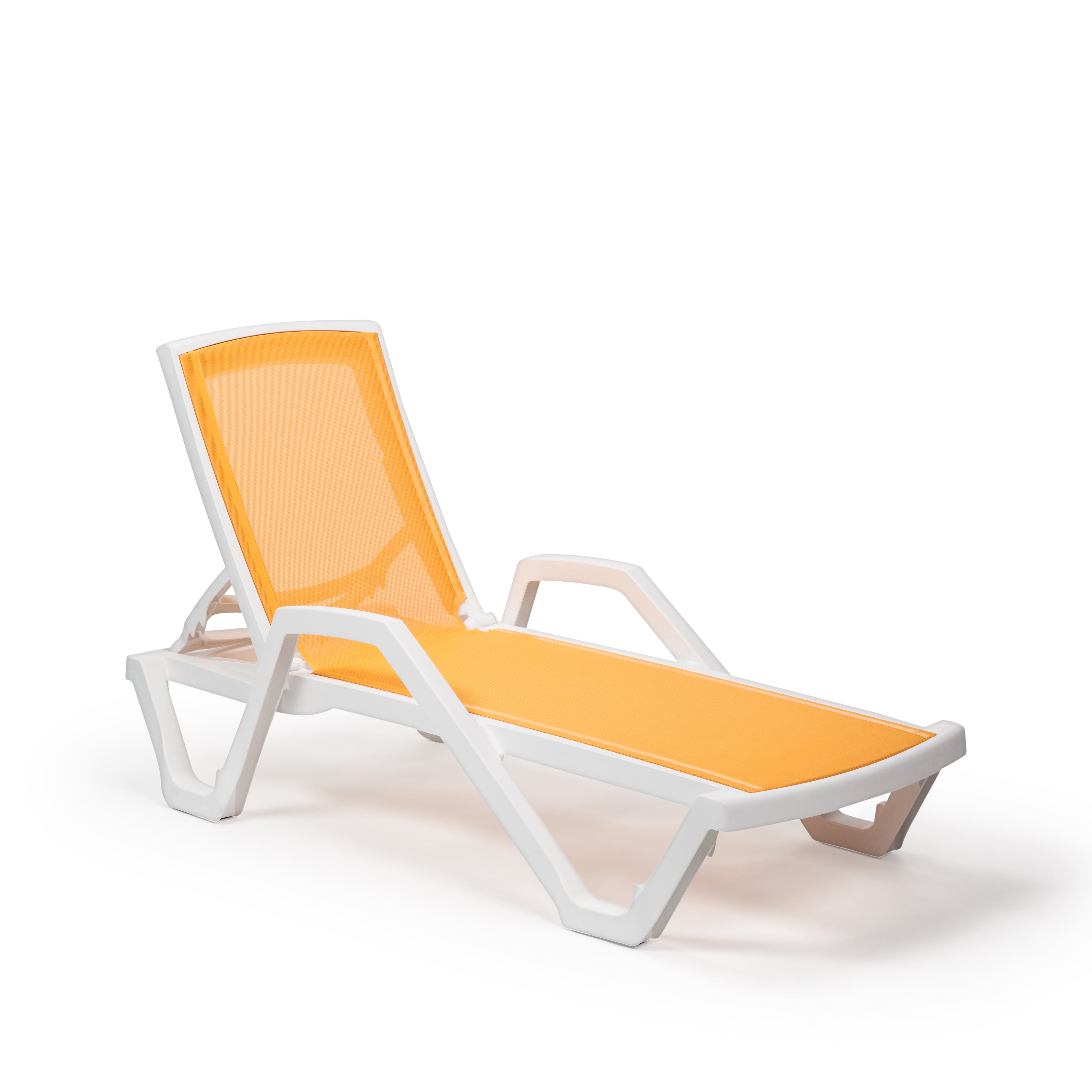 Mare Kollu Polipropilen Şezlong Beyaz Sarı