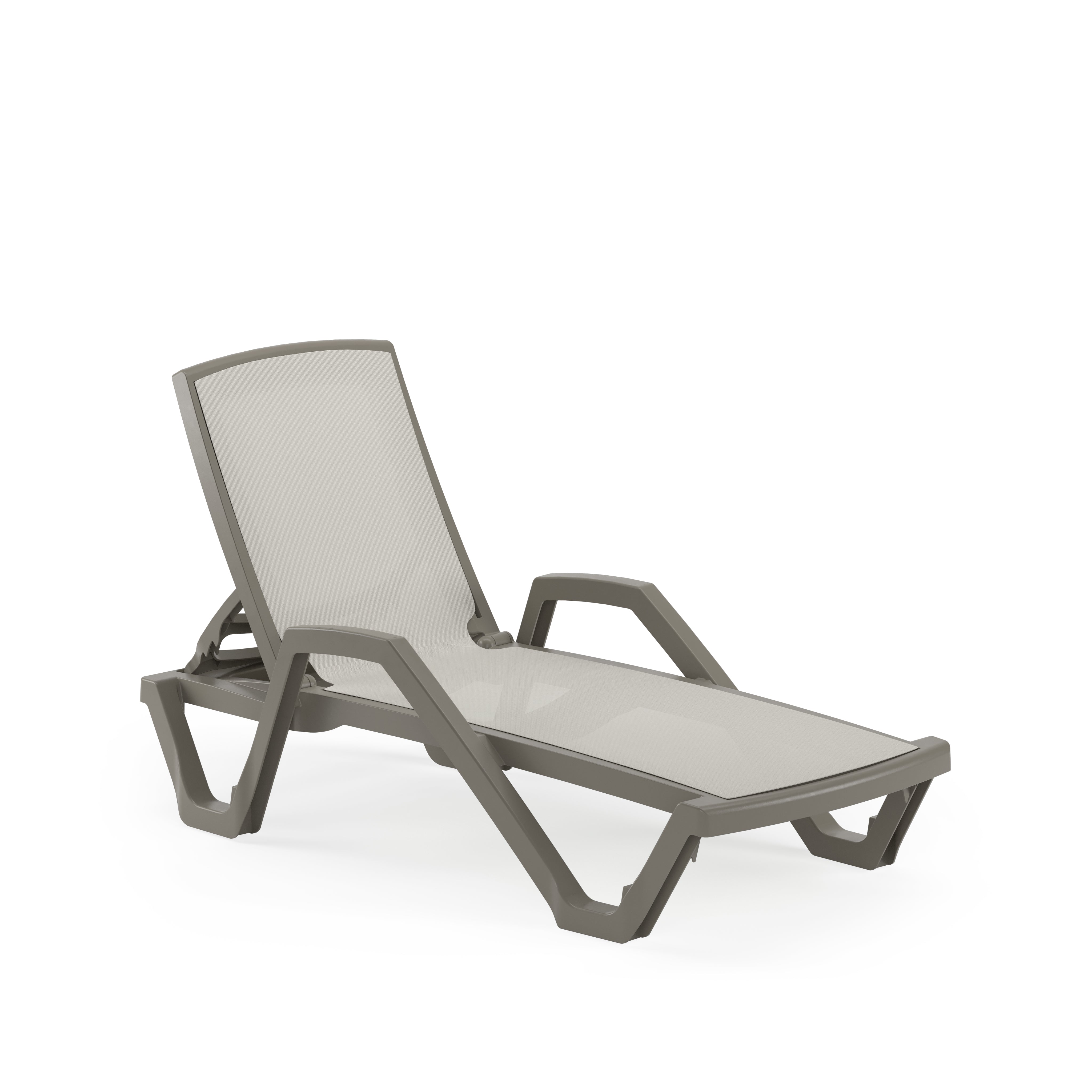 Mare Kollu Polipropilen Şezlong Vizon Bej Kum Beji