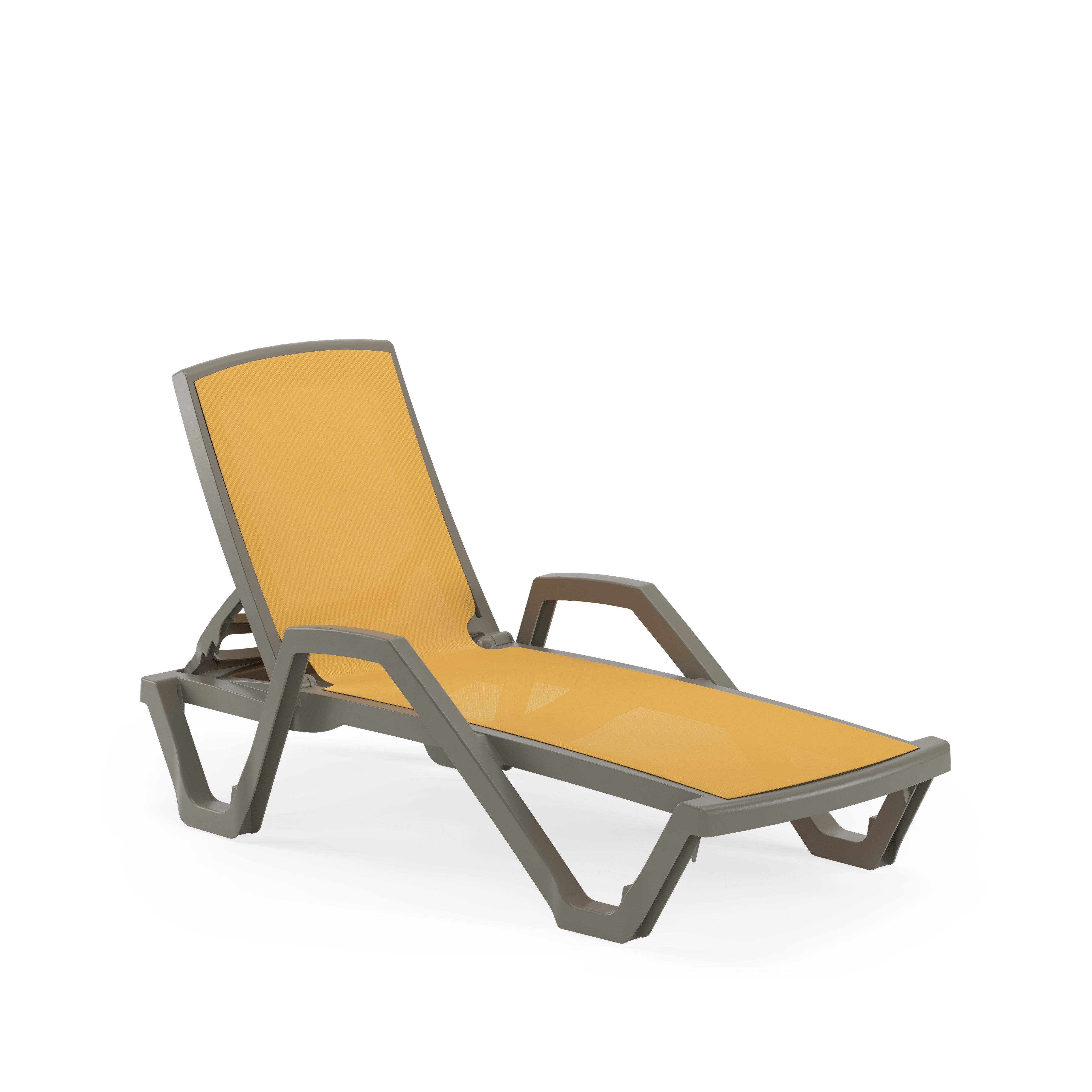 Mare Kollu Polipropilen Şezlong Vizon Sarı