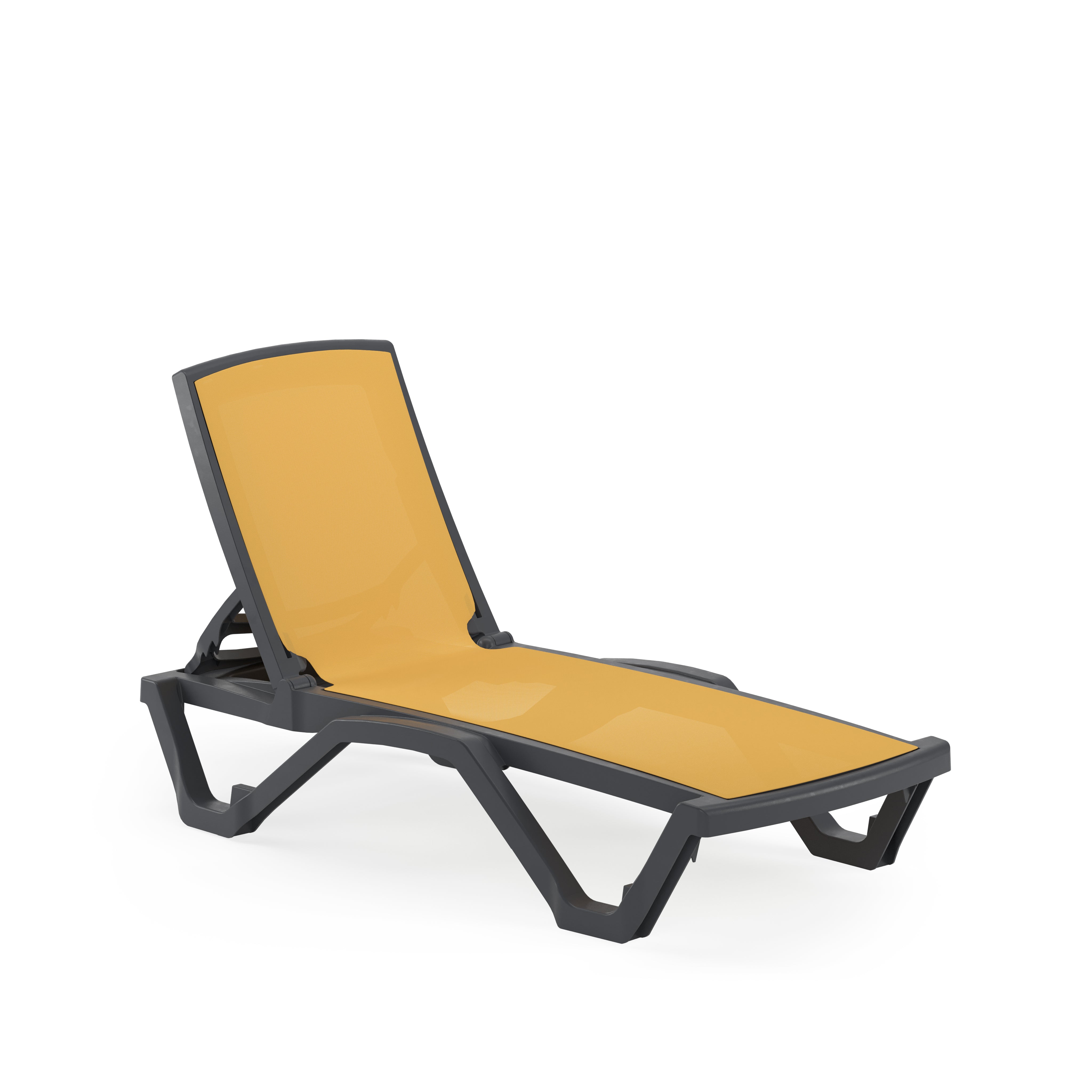 Mare Kolsuz Polipropilen Şezlong Antrasit Sarı