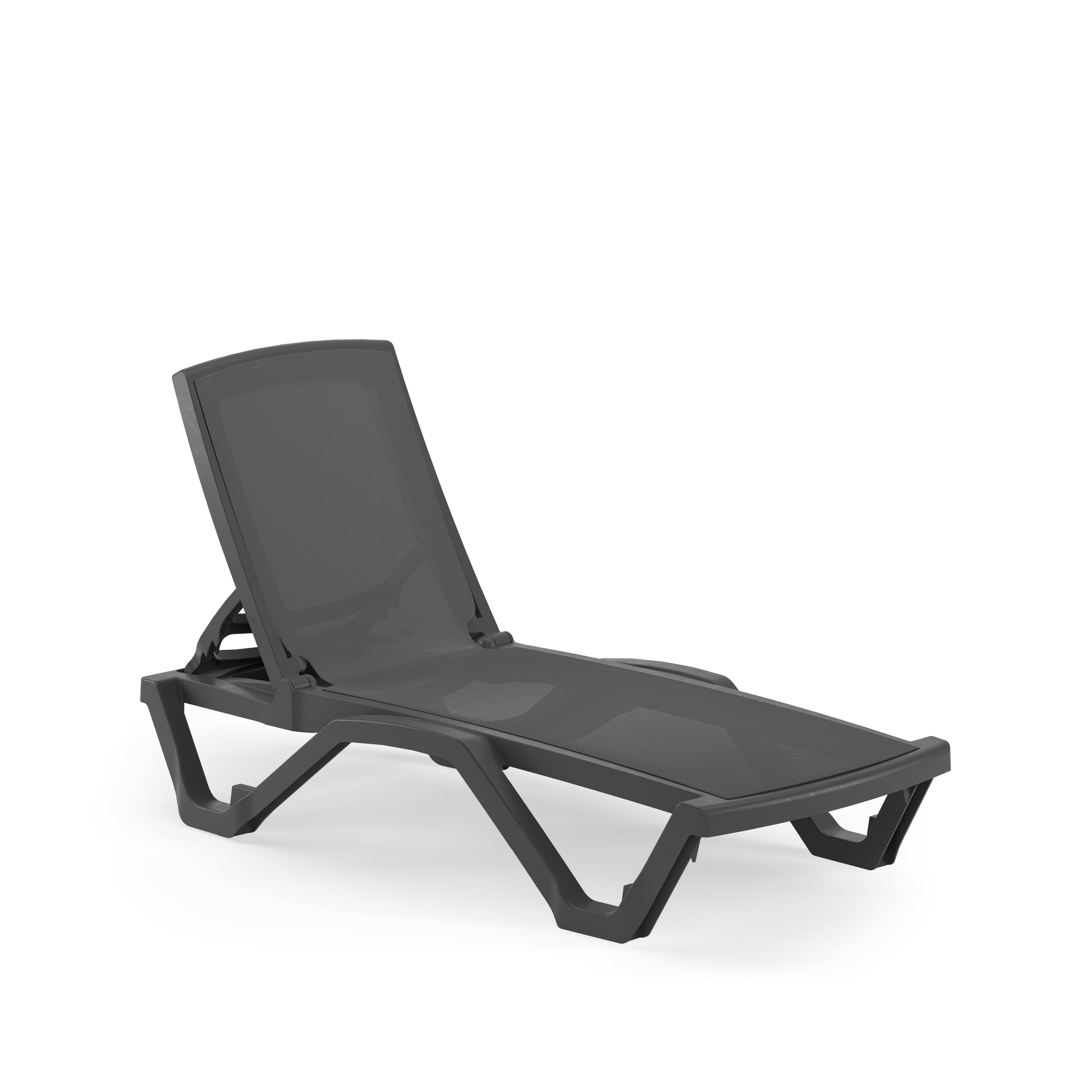 Mare Kolsuz Polipropilen Şezlong Antrasit Siyah