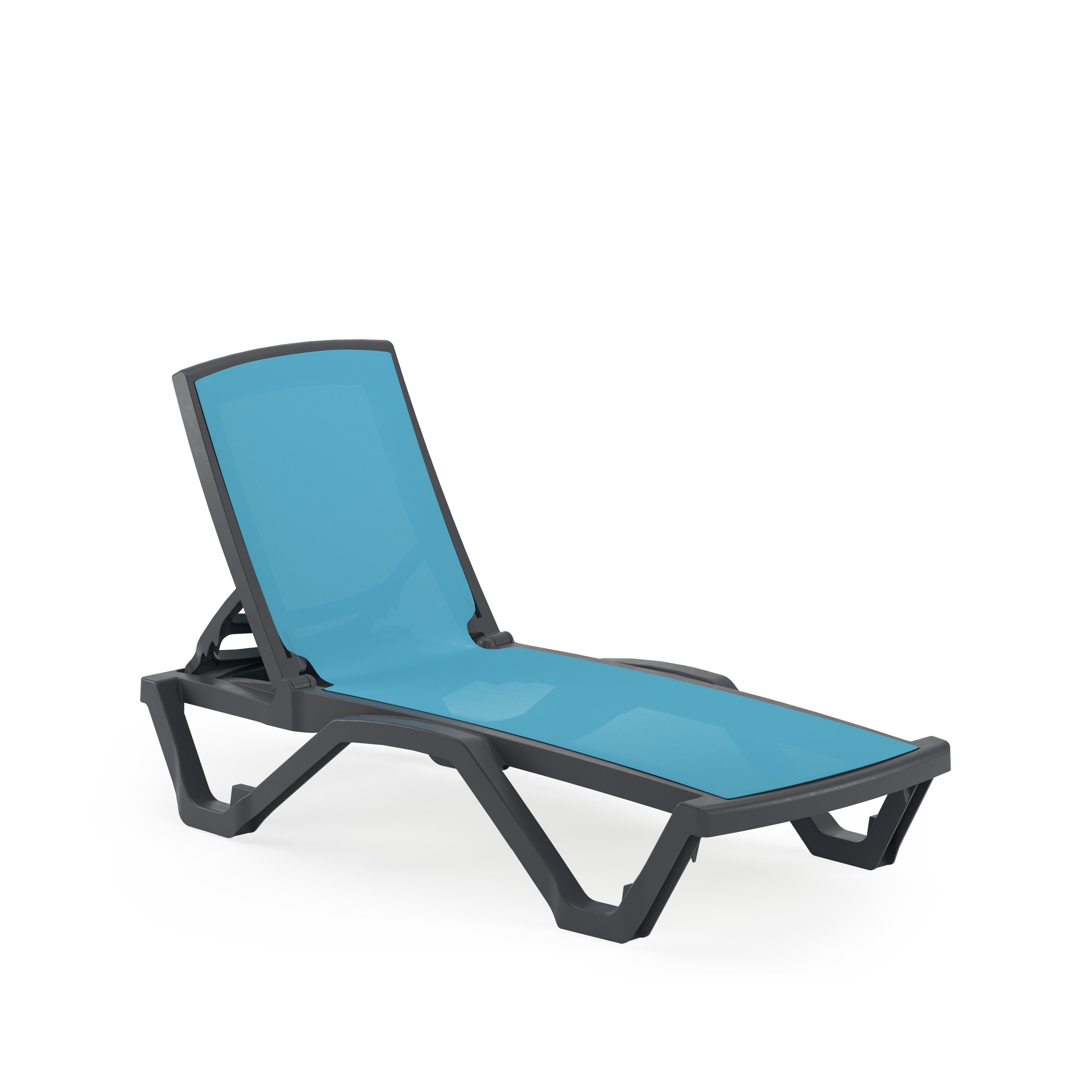 Mare Kolsuz Polipropilen Şezlong Antrasit Turkuaz