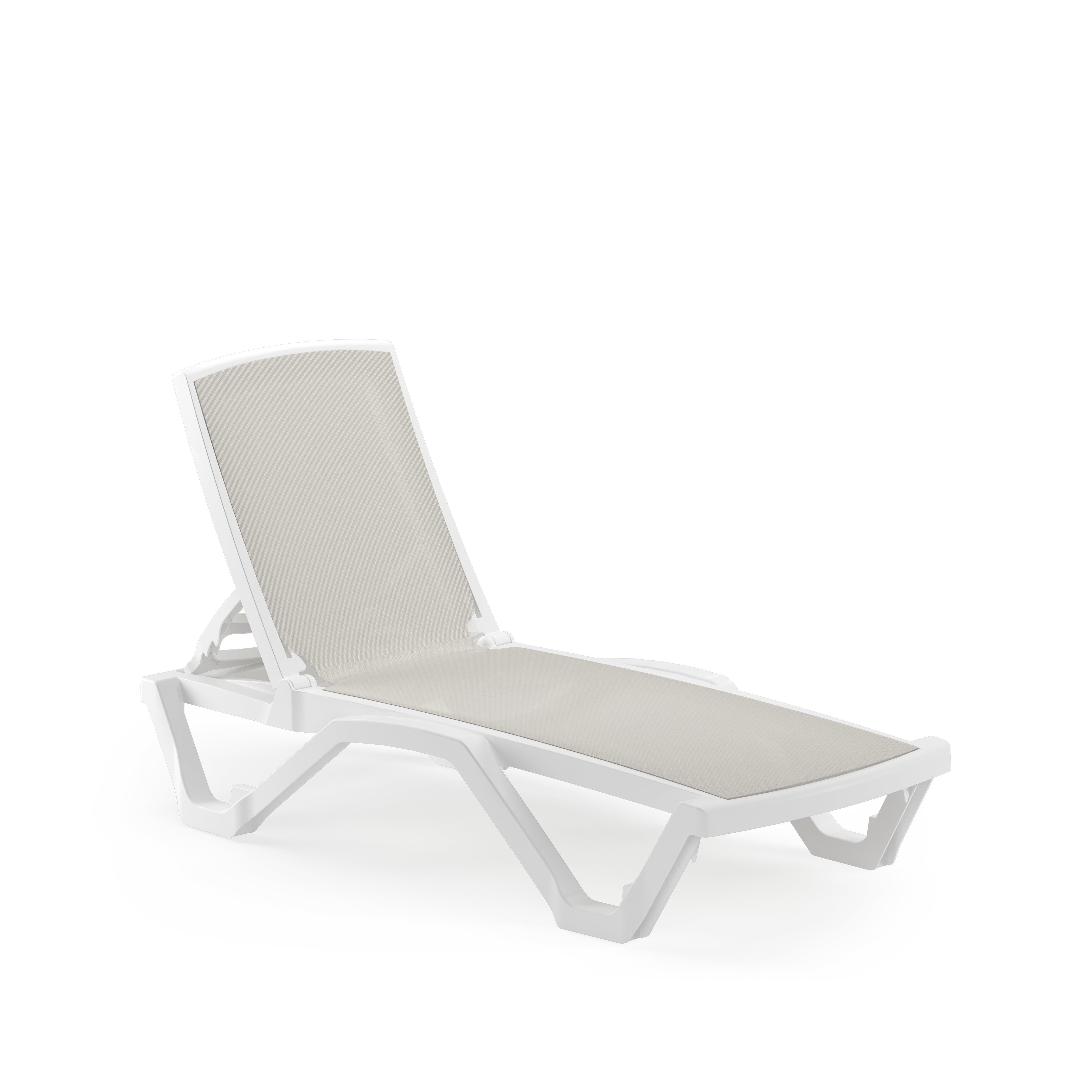 Mare Kolsuz Polipropilen Şezlong Beyaz Bej Kum Beji