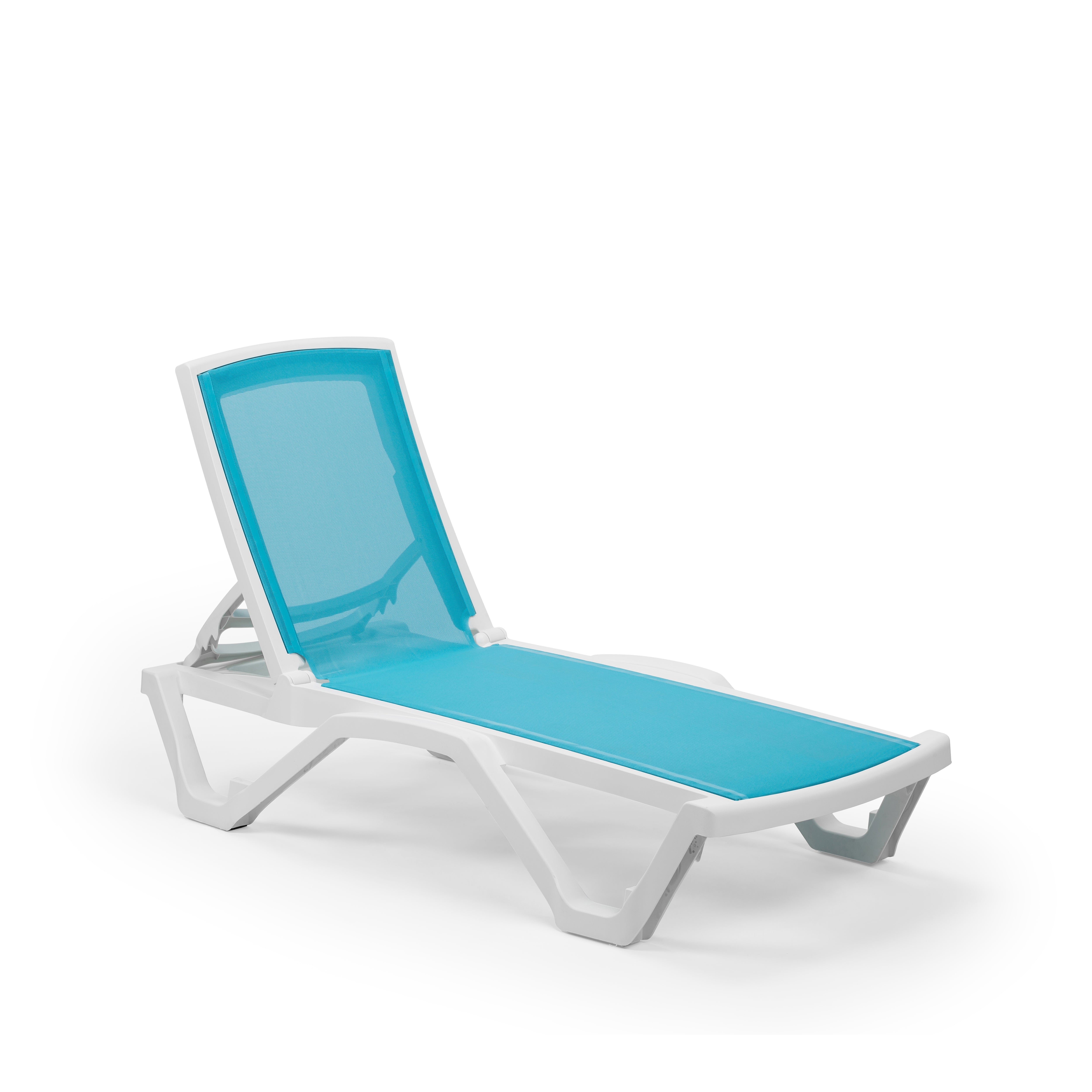 Mare Kolsuz Polipropilen Şezlong Beyaz Turkuaz