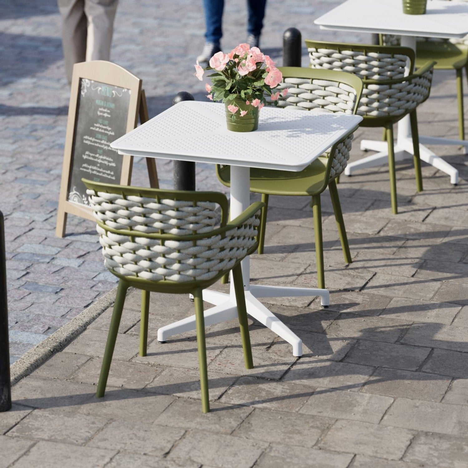 Moon Kare Polipropilen Masa Beyaz 70x70 cm