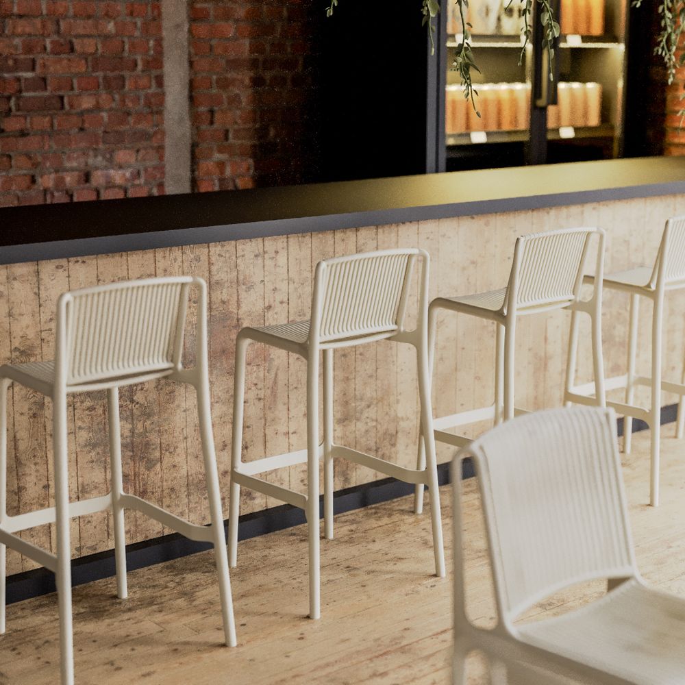 Nes Polipropilen Bar Sandalyesi Bej 65 cm
