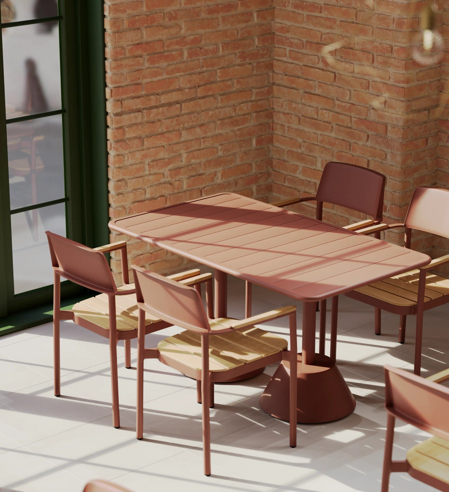 Nova Dikdörtgen Alüminyum Masa Terakota 80x120 cm