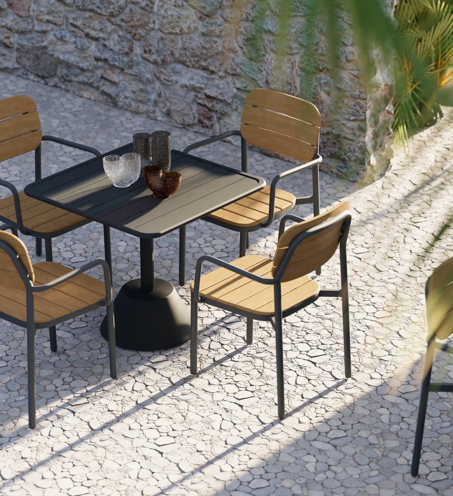 Nova Kare Alüminyum Masa Antrasit 80x80 cm