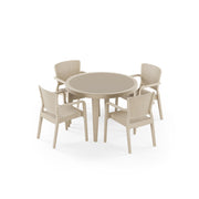Osaka 4 Kişilik Yuvarlak Polipropilen Masa & Antares Sandalye Bej