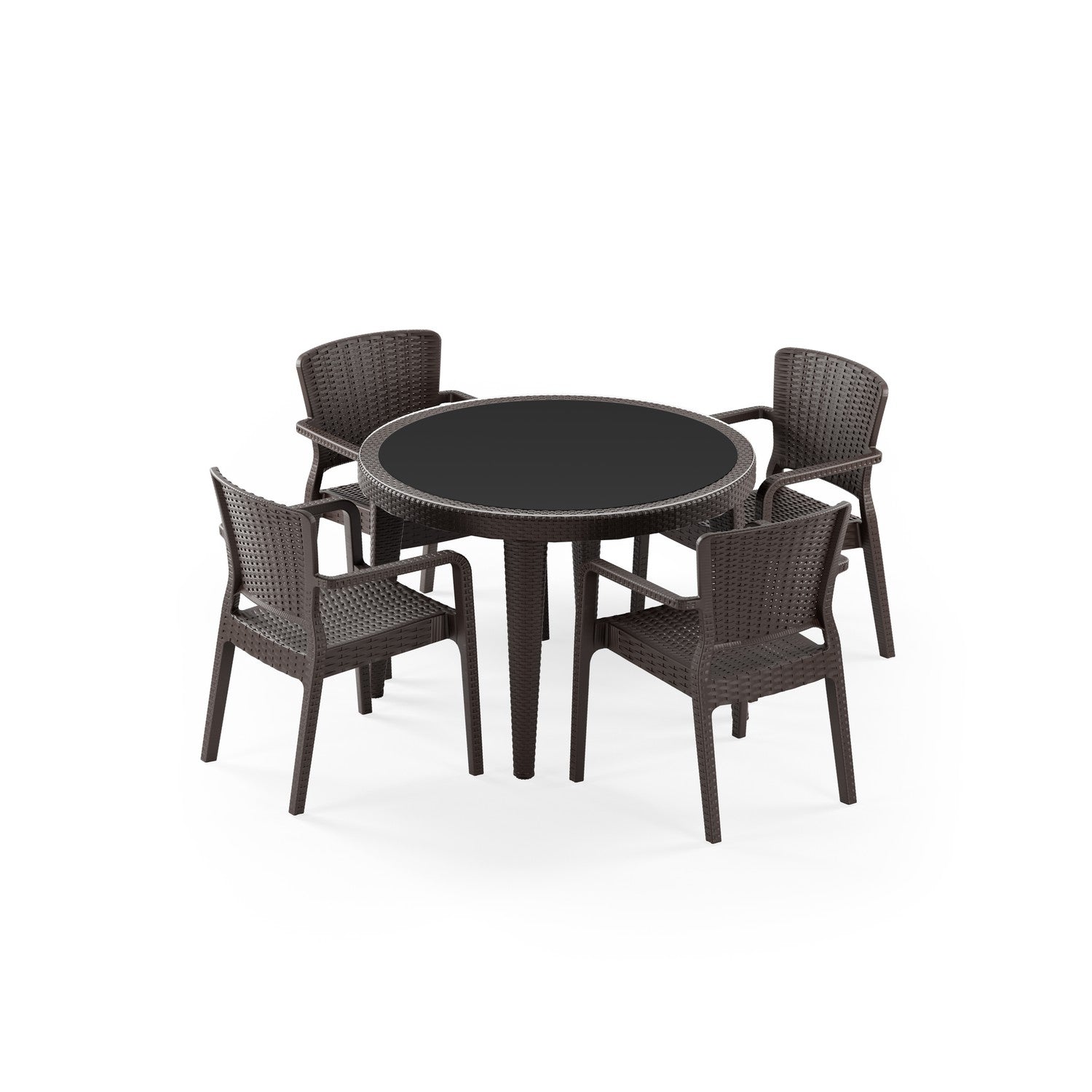 Osaka 4 Kişilik Yuvarlak Polipropilen Masa Venge & Antares Sandalye Venge