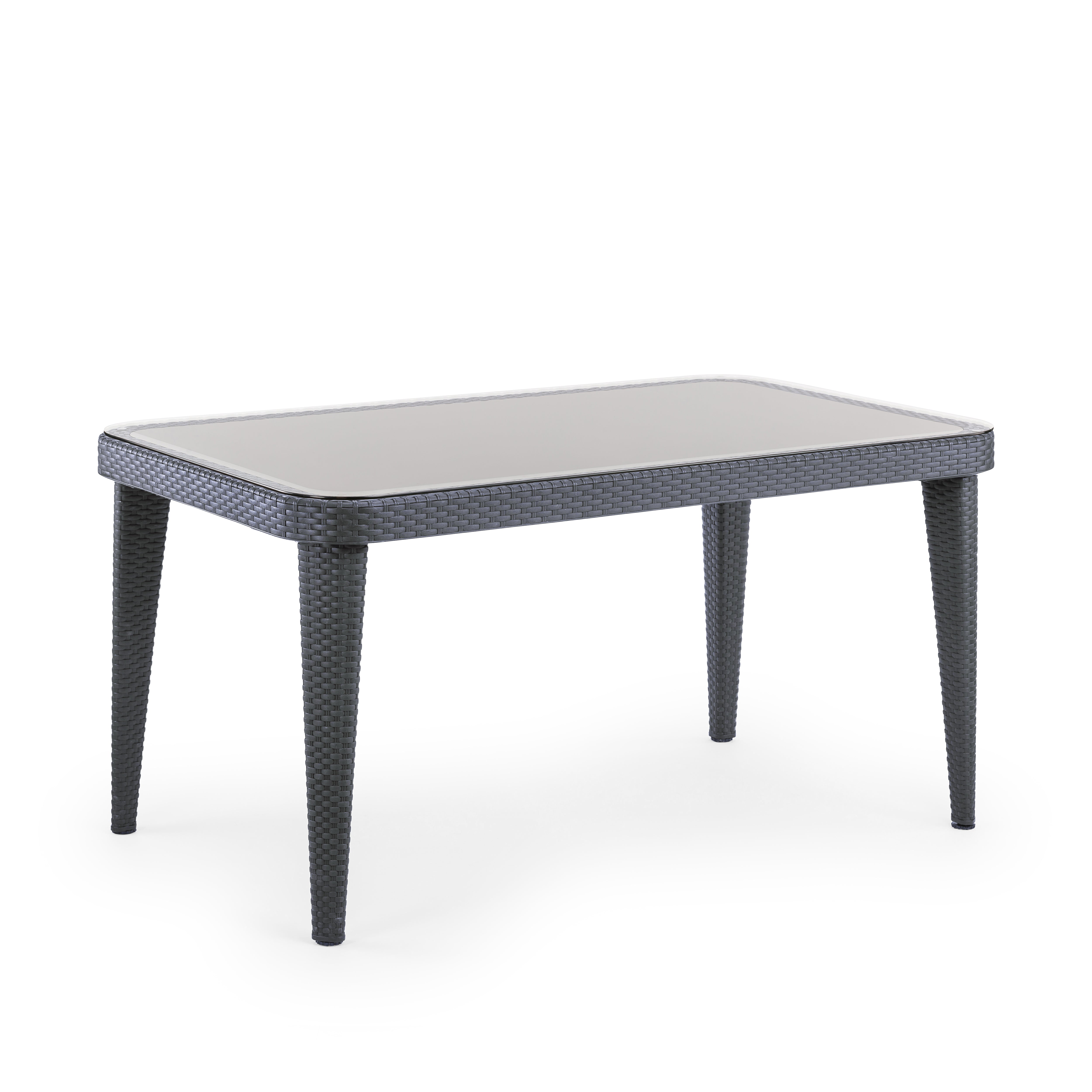 Osaka Rattan Görünümlü Dikdörtgen Polipropilen Masa Antrasit