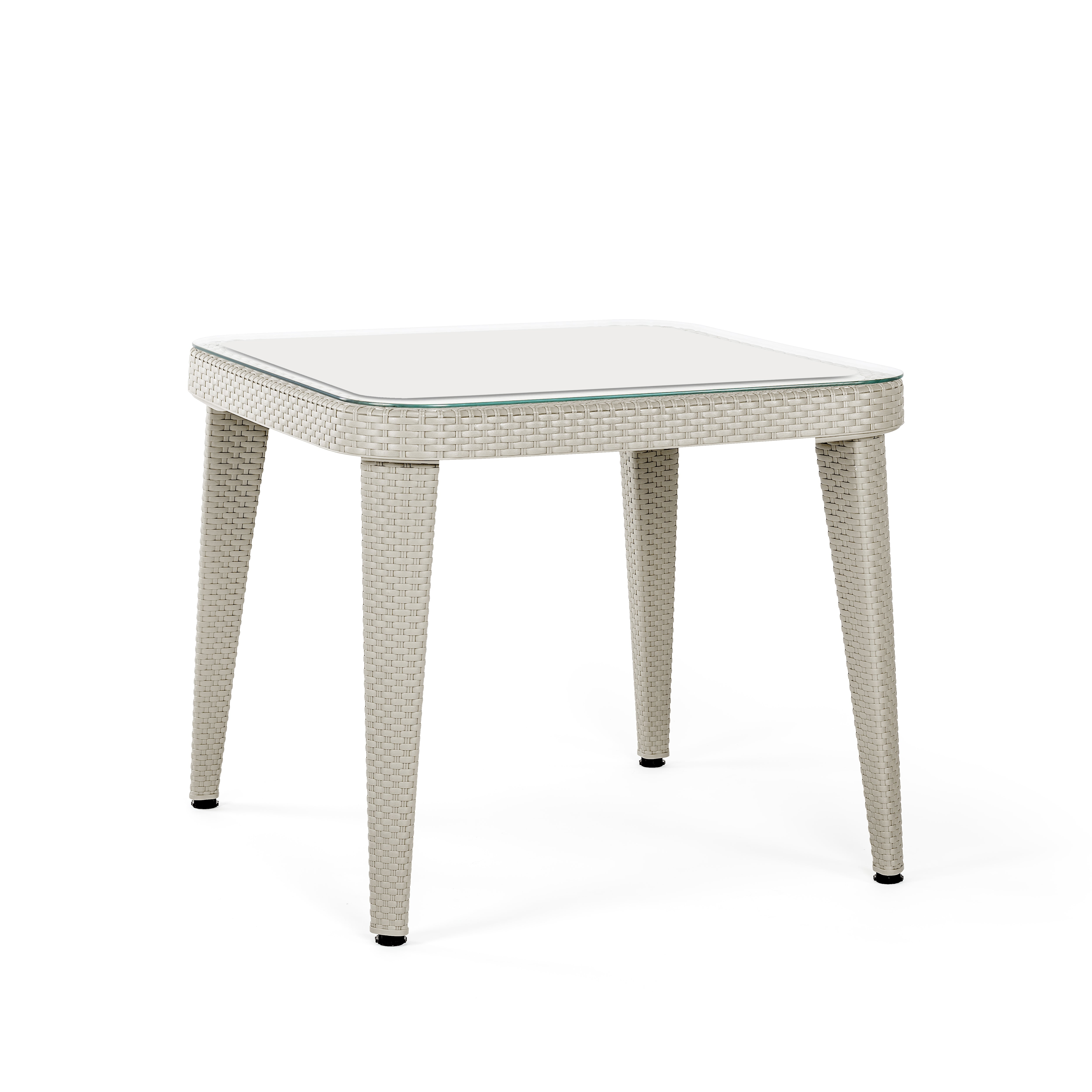 Osaka Rattan Görünümlü Kare Polipropilen Masa Bej