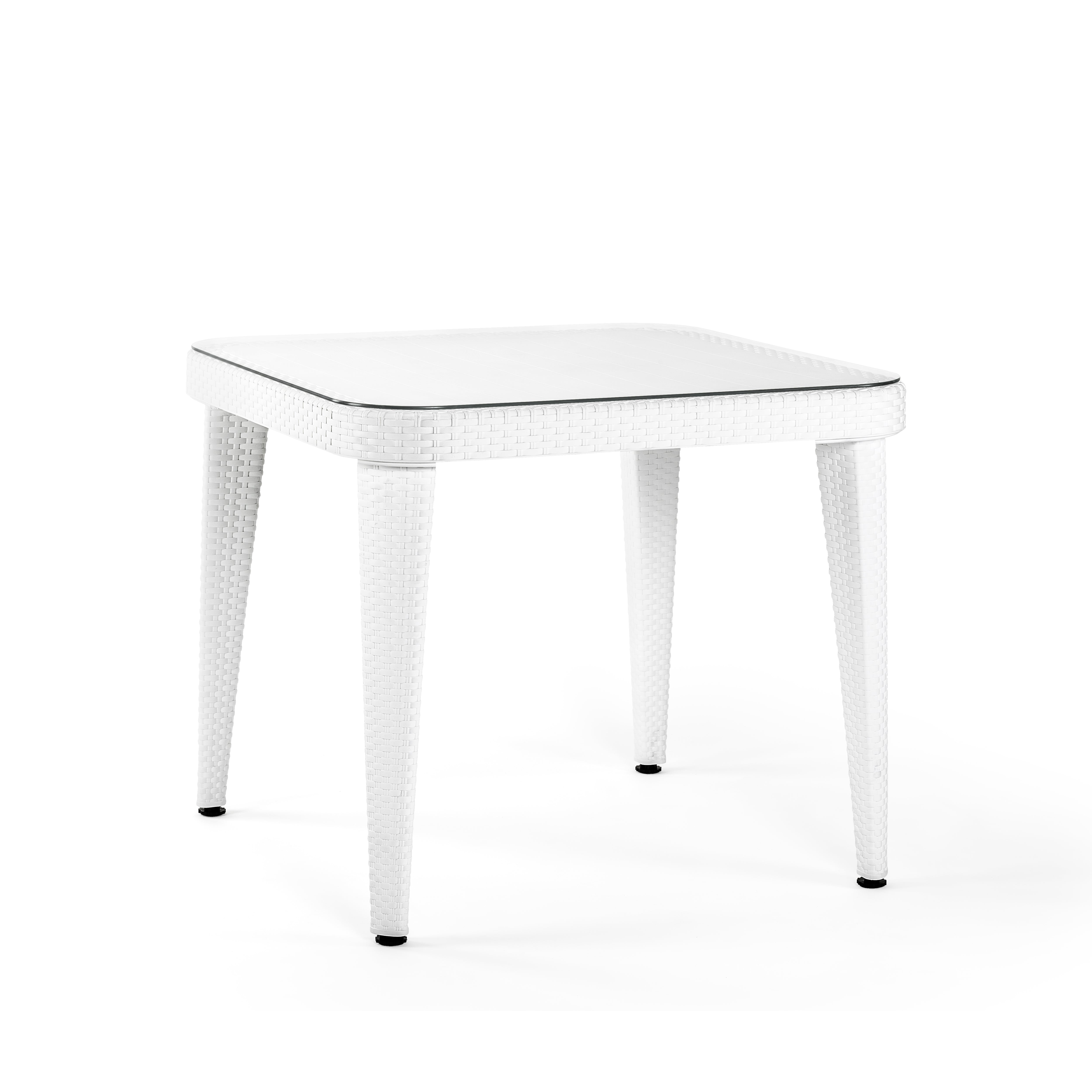Osaka Rattan Görünümlü Kare Polipropilen Masa Beyaz