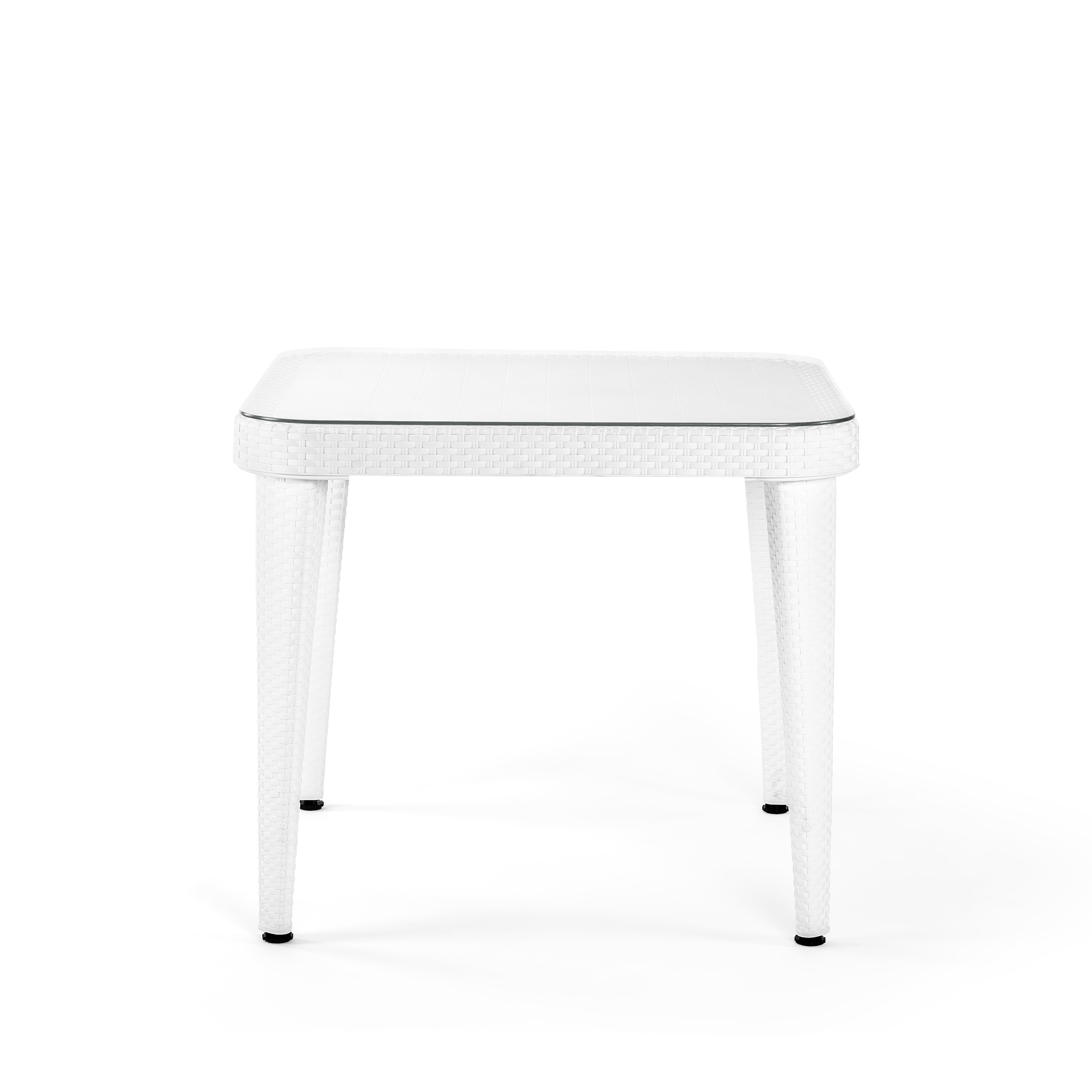 Osaka Rattan Görünümlü Kare Polipropilen Masa Beyaz