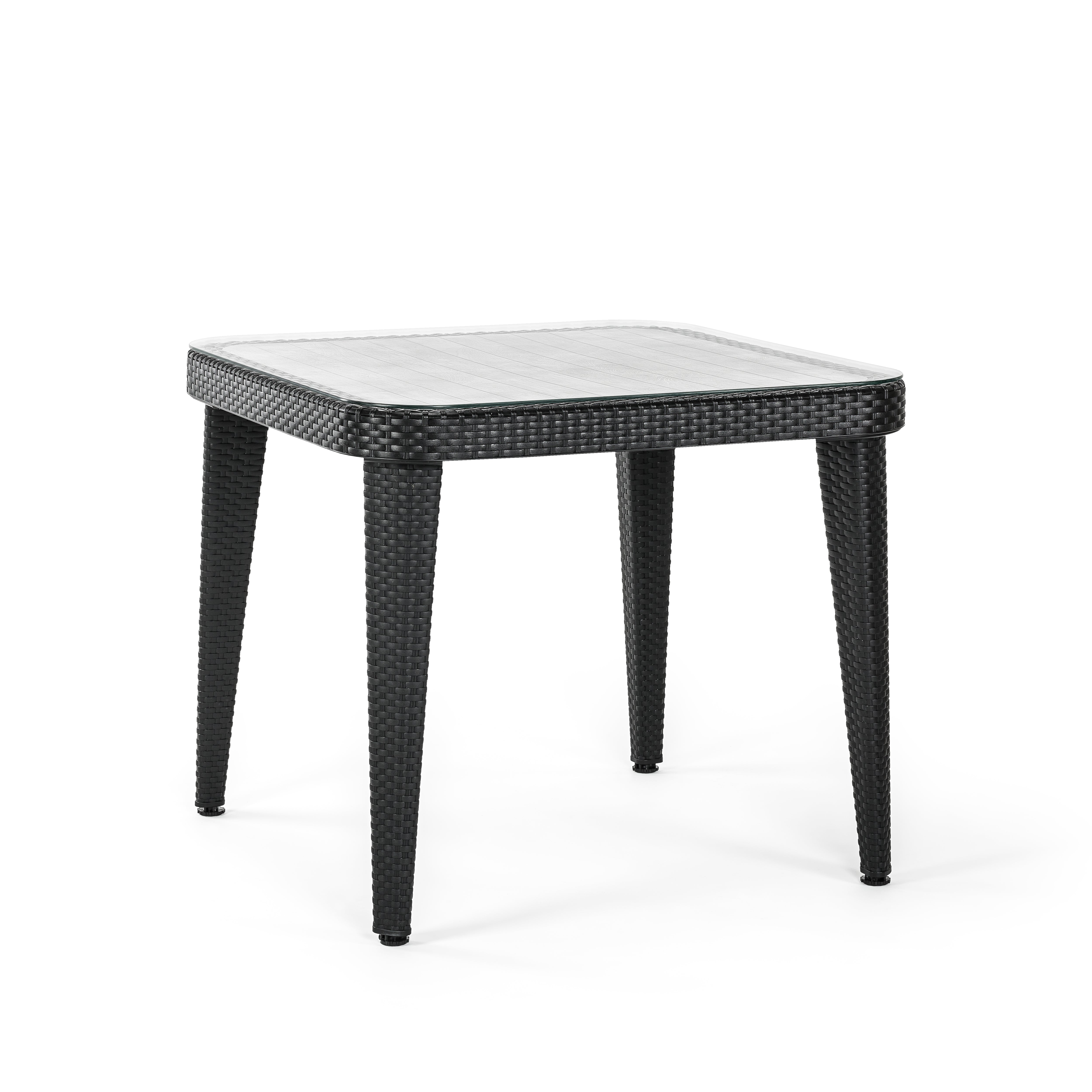 Osaka Rattan Görünümlü Kare Polipropilen Masa Siyah