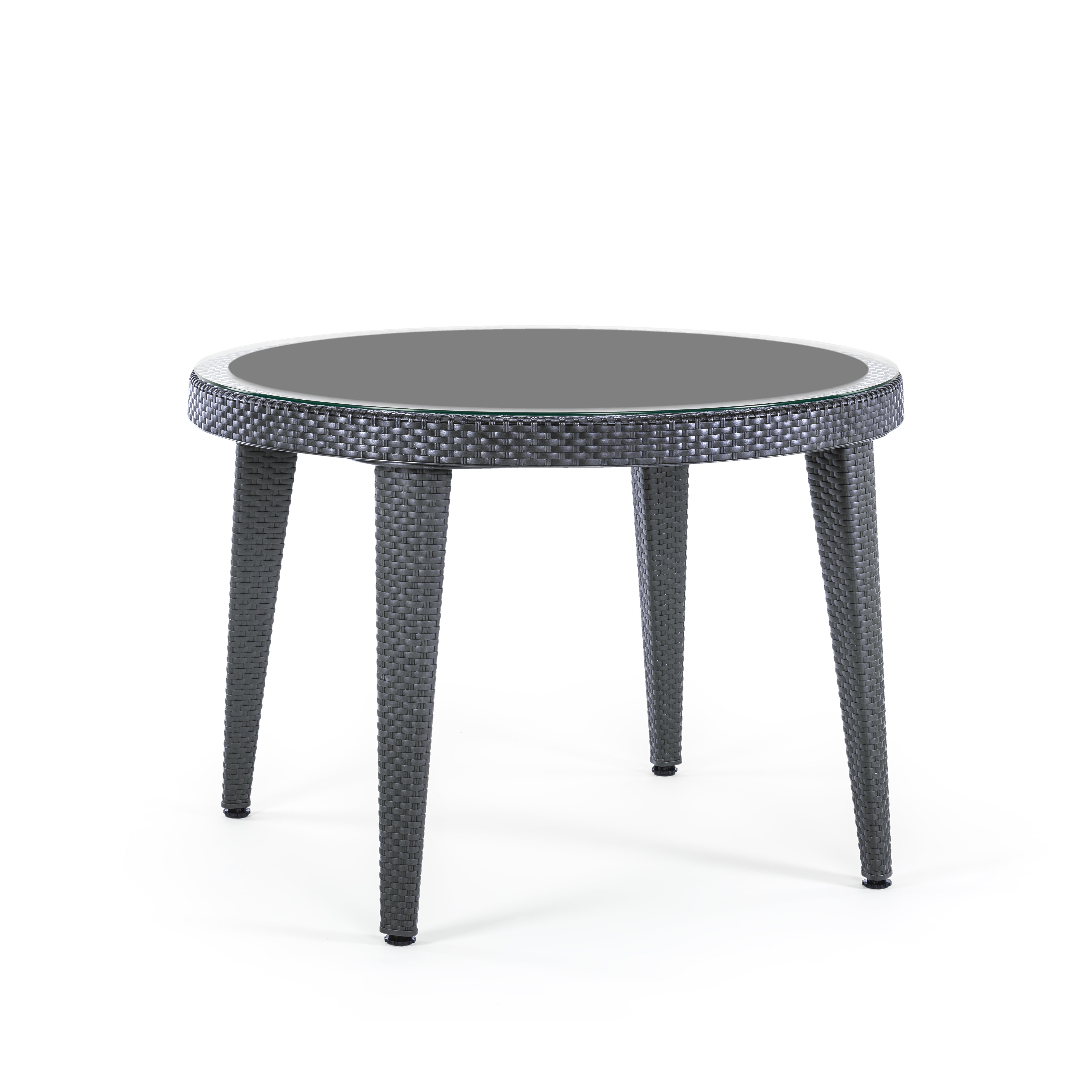 Osaka Rattan Görünümlü Yuvarlak Polipropilen Masa Antrasit