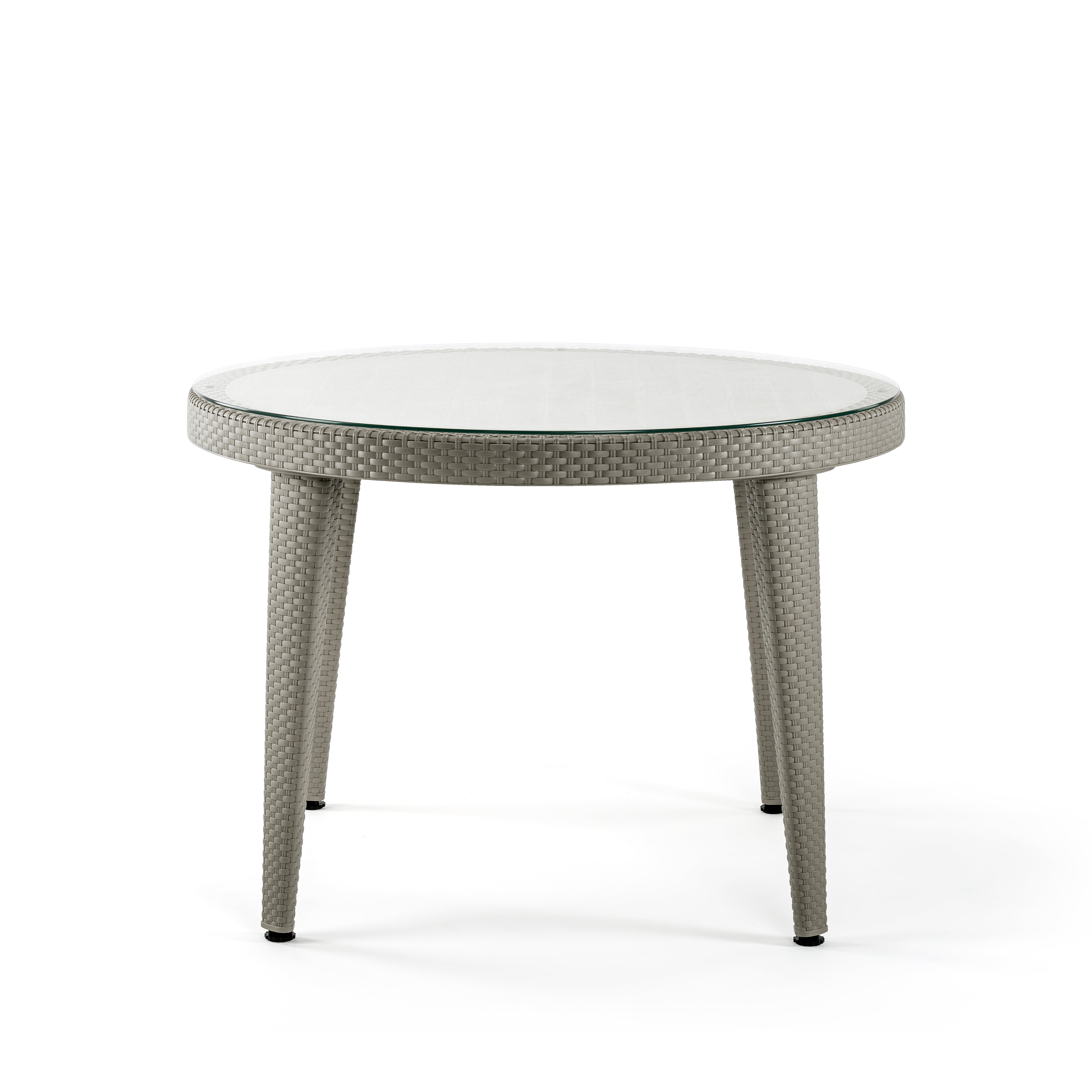 Osaka Rattan Görünümlü Yuvarlak Polipropilen Masa Vizon