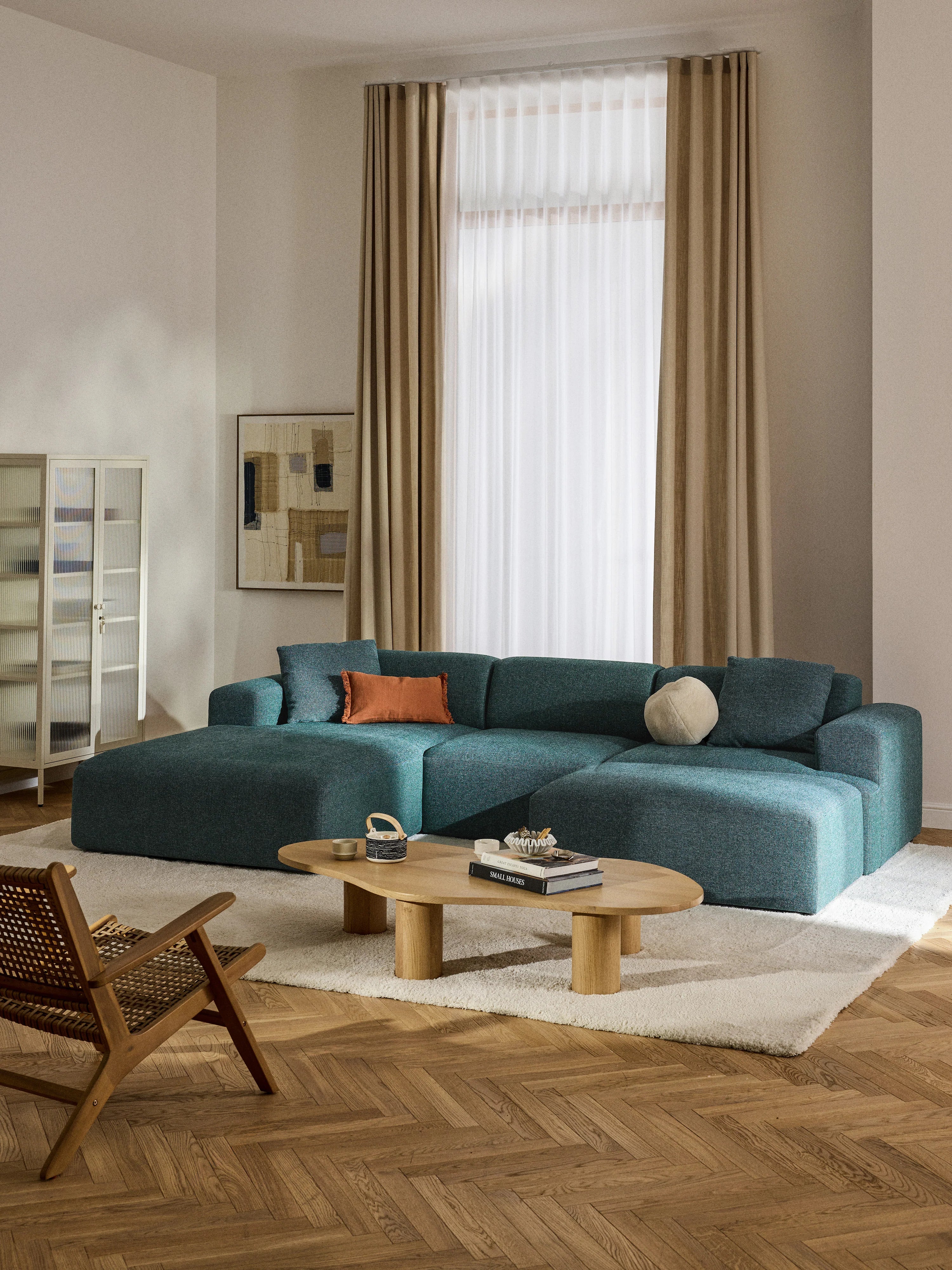 Polo Large Organik Form Ahşap Orta Sehpa Meşe