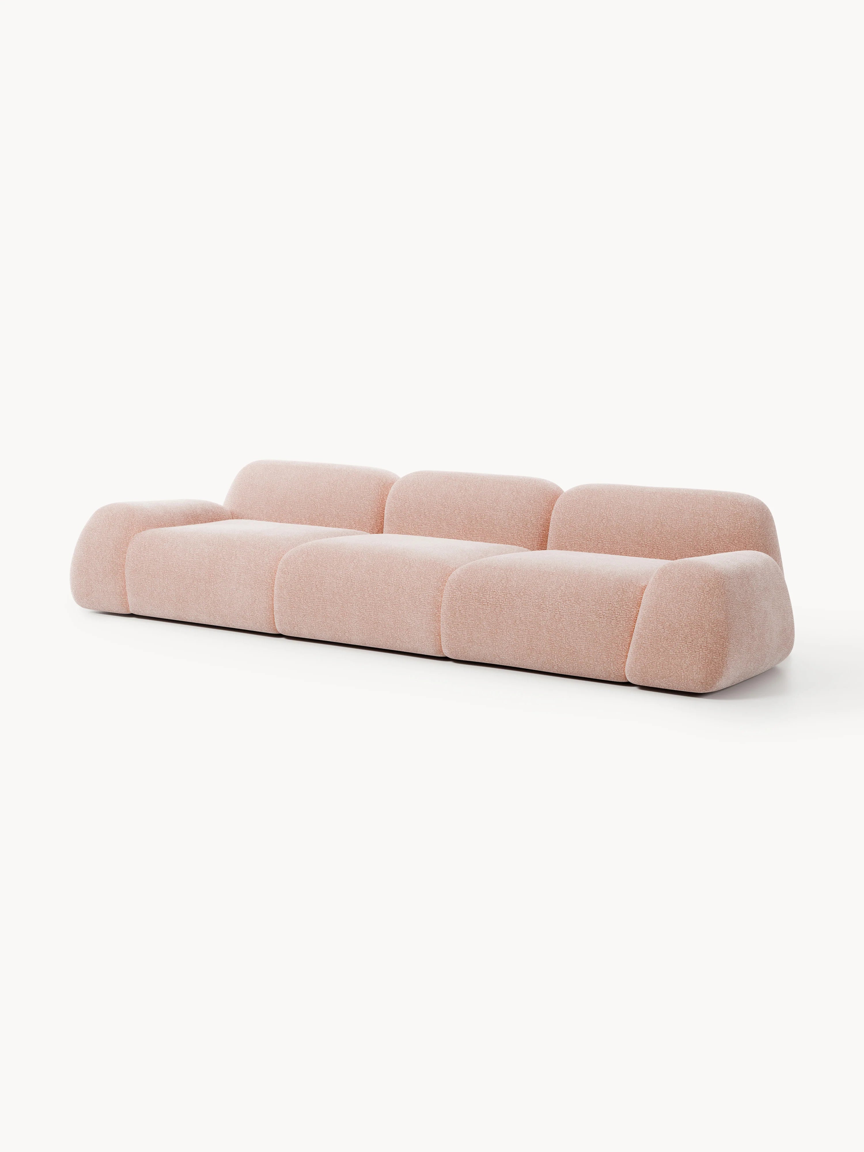 Prag Dörtlü Koltuk Açık Pembe Dokuma Kadife