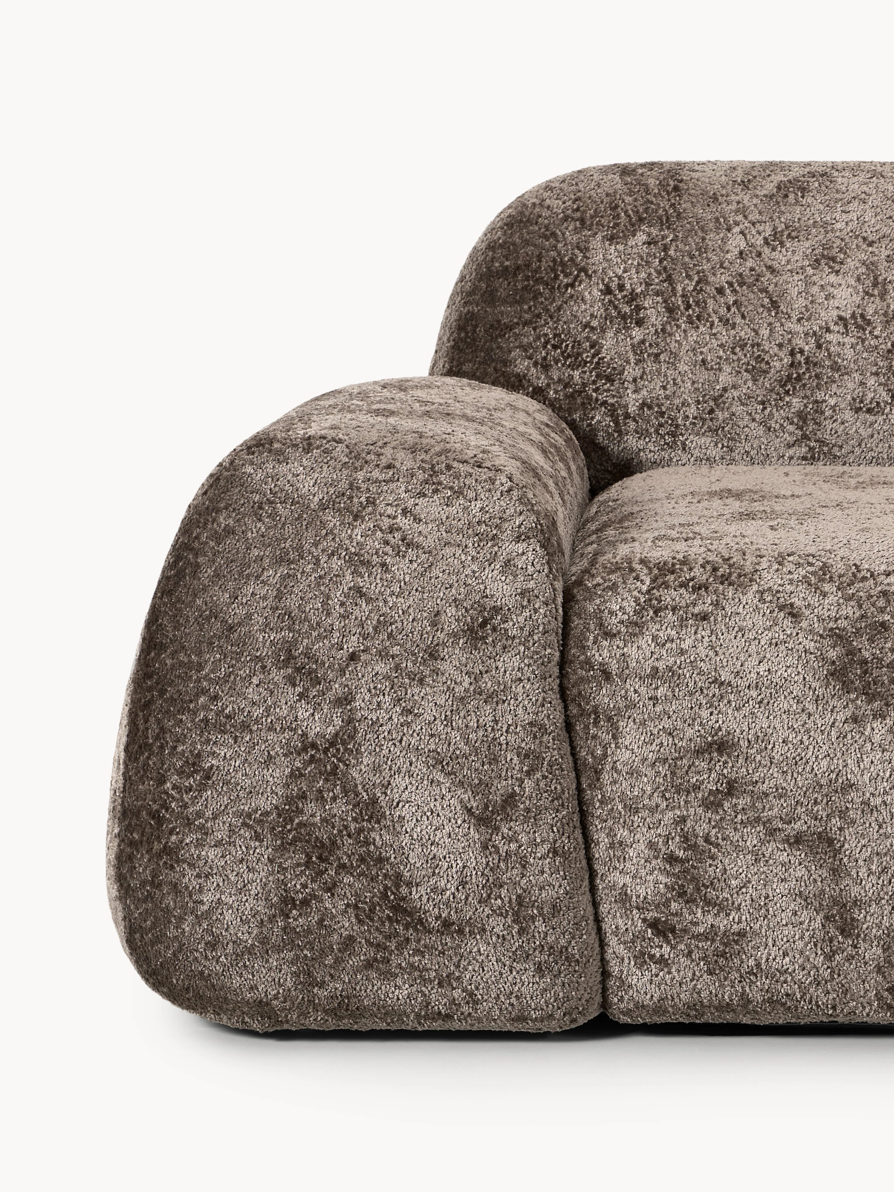 Prag Large Köşe Koltuk Boz Kahverengi Teddy