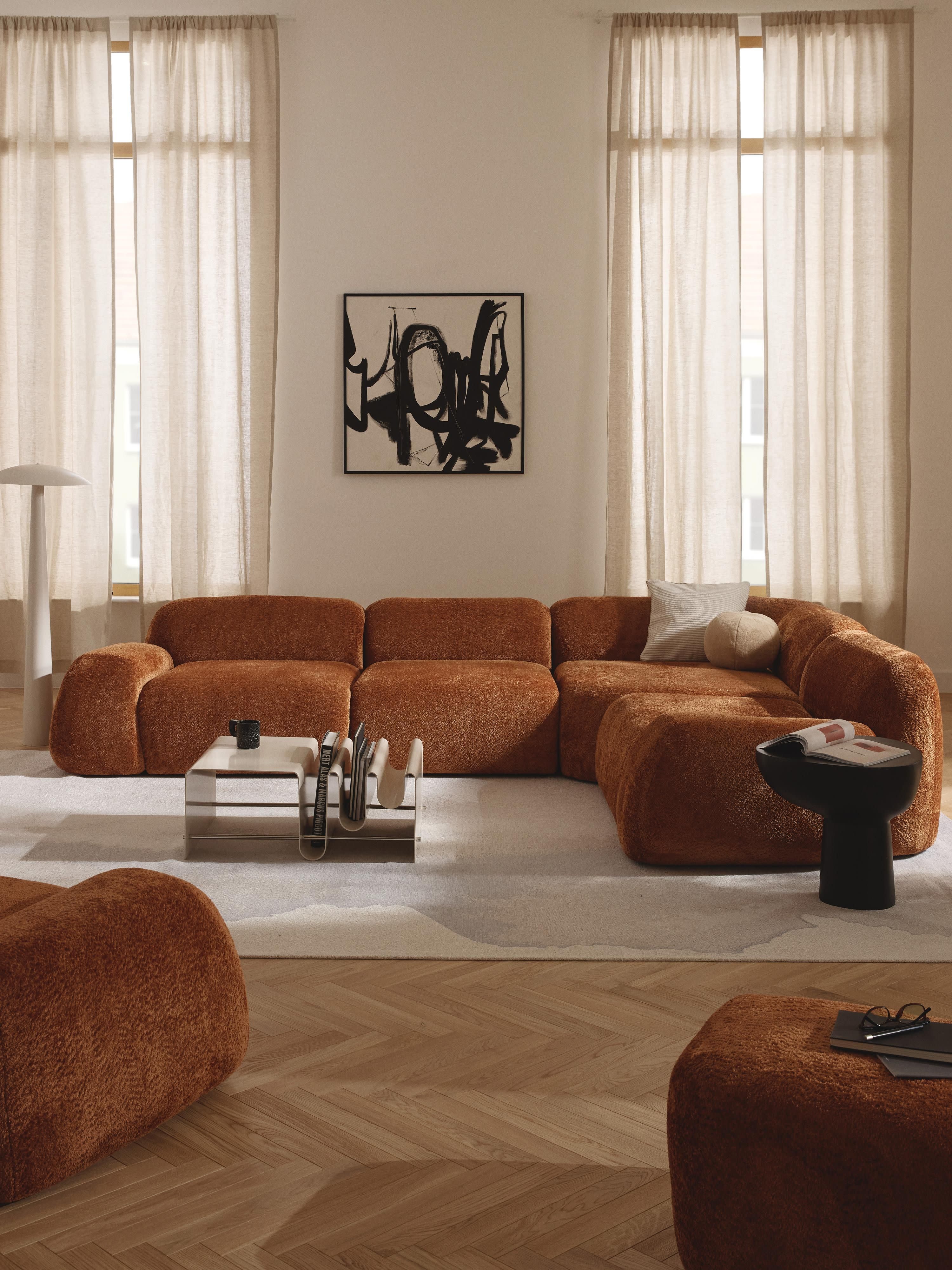 Prag Large Köşe Koltuk Terakota Teddy