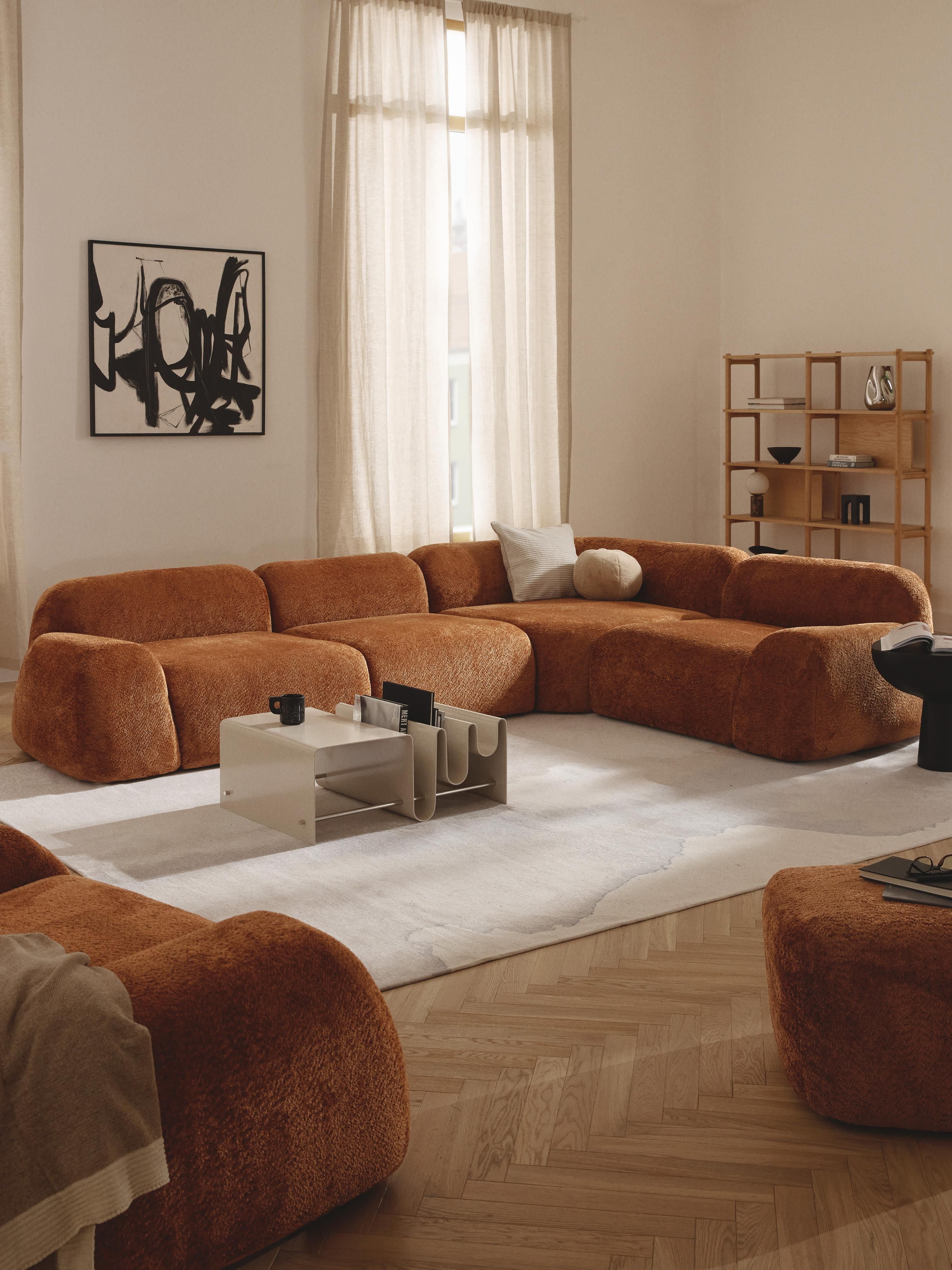 Prag Large Köşe Koltuk Terakota Teddy