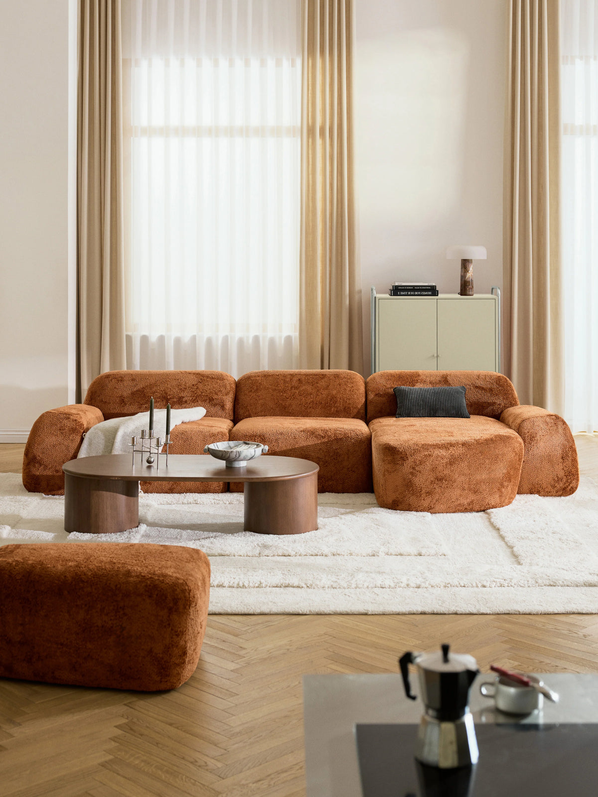 Prag Plus Köşe Koltuk Terakota Teddy