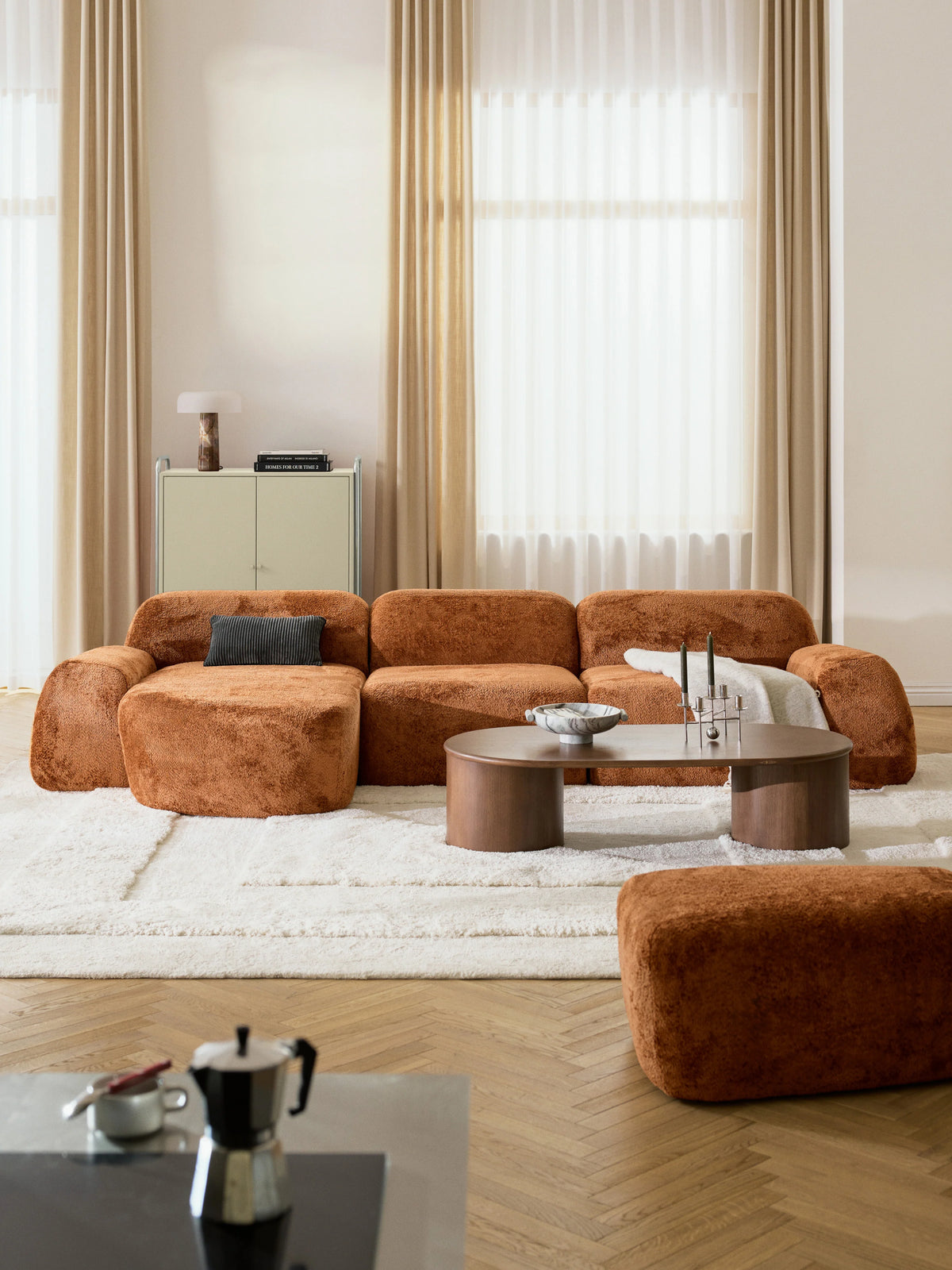 Prag Plus Köşe Koltuk Terakota Teddy