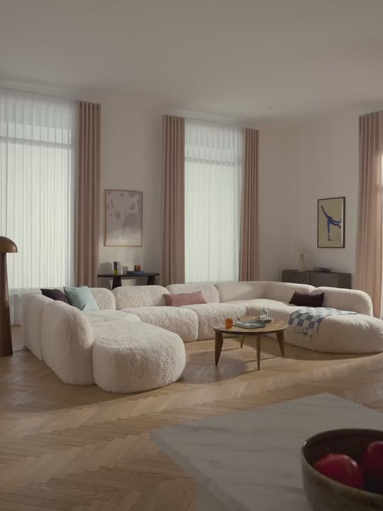 Video yükleniyor: Prag Üçlü Koltuk Krem Beyaz Cozy Tüylü