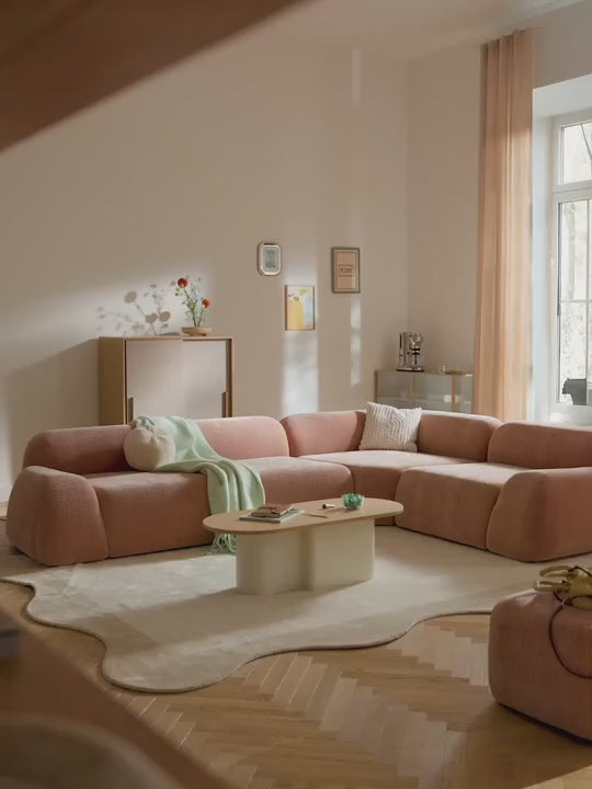 Video yükleniyor: Prag Üçlü Koltuk Açık Pembe Dokuma Kadife