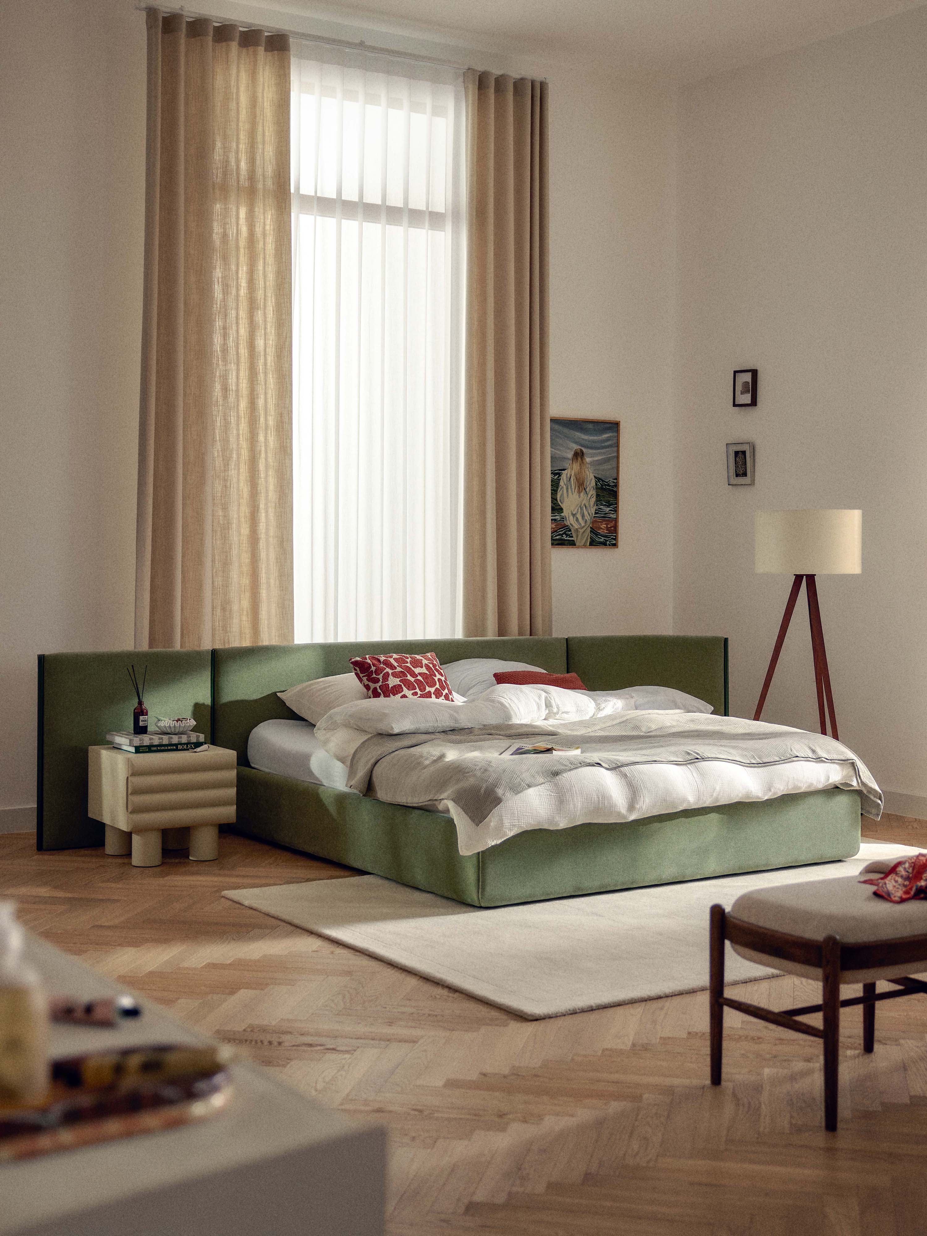 Resort Çift Kişilik Karyola Zeytin Yeşili
