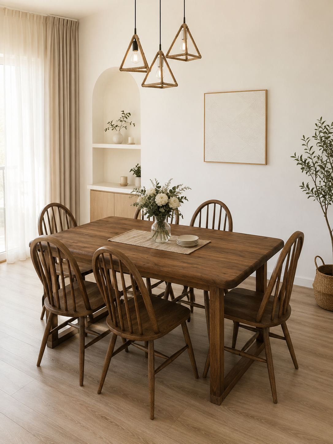 Room Ahşap Masa Sandalye Seti Ceviz