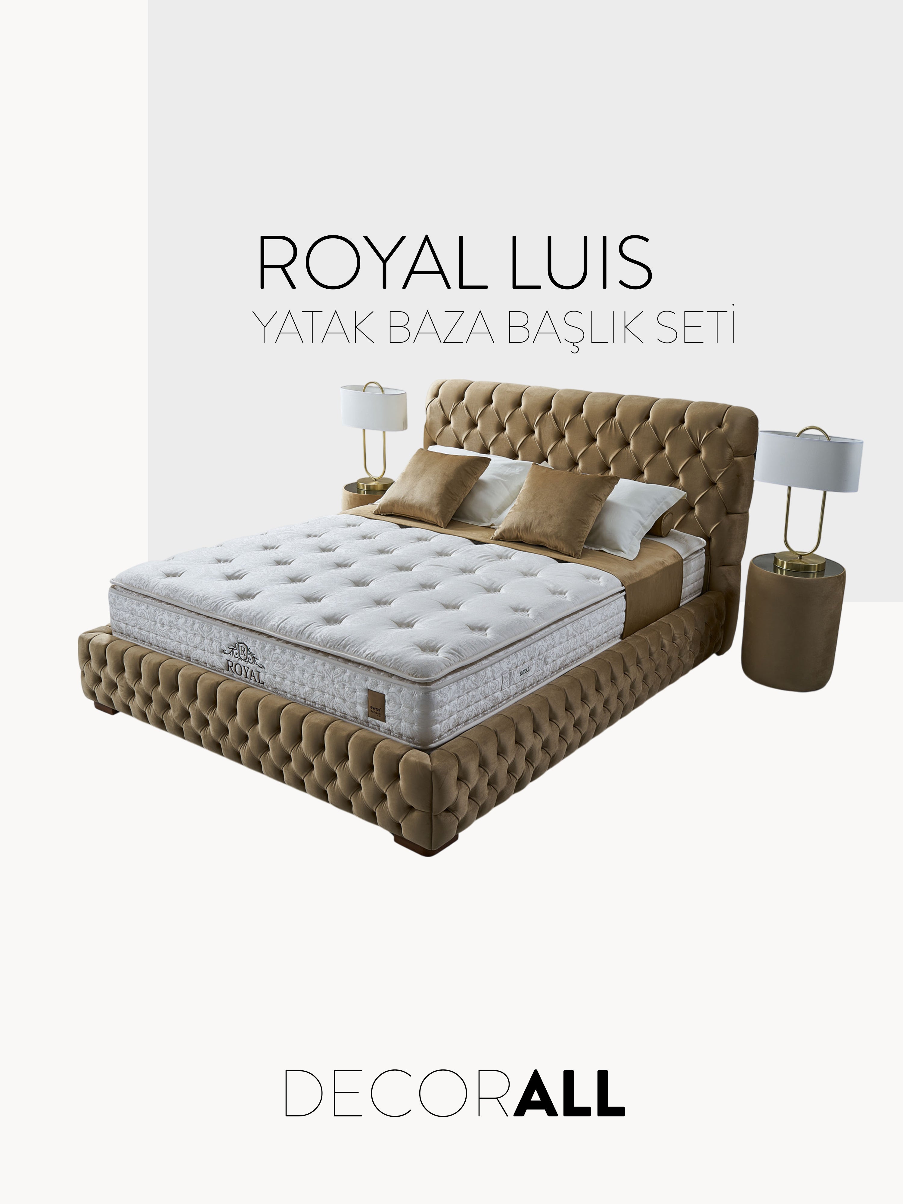 Royal Luis Yatak Baza Başlık Seti