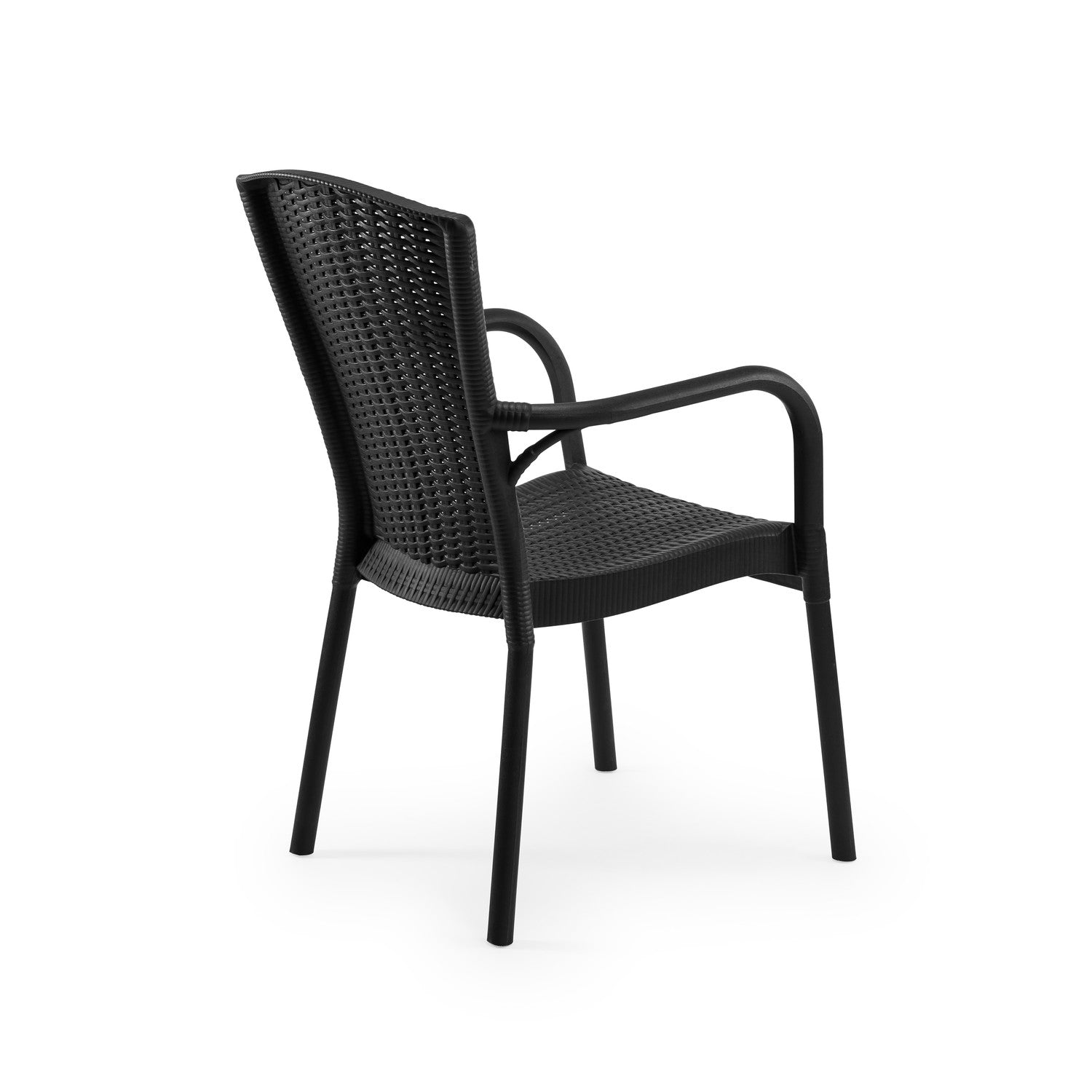 Royal Rattan Görünümlü Polipropilen Sandalye Siyah